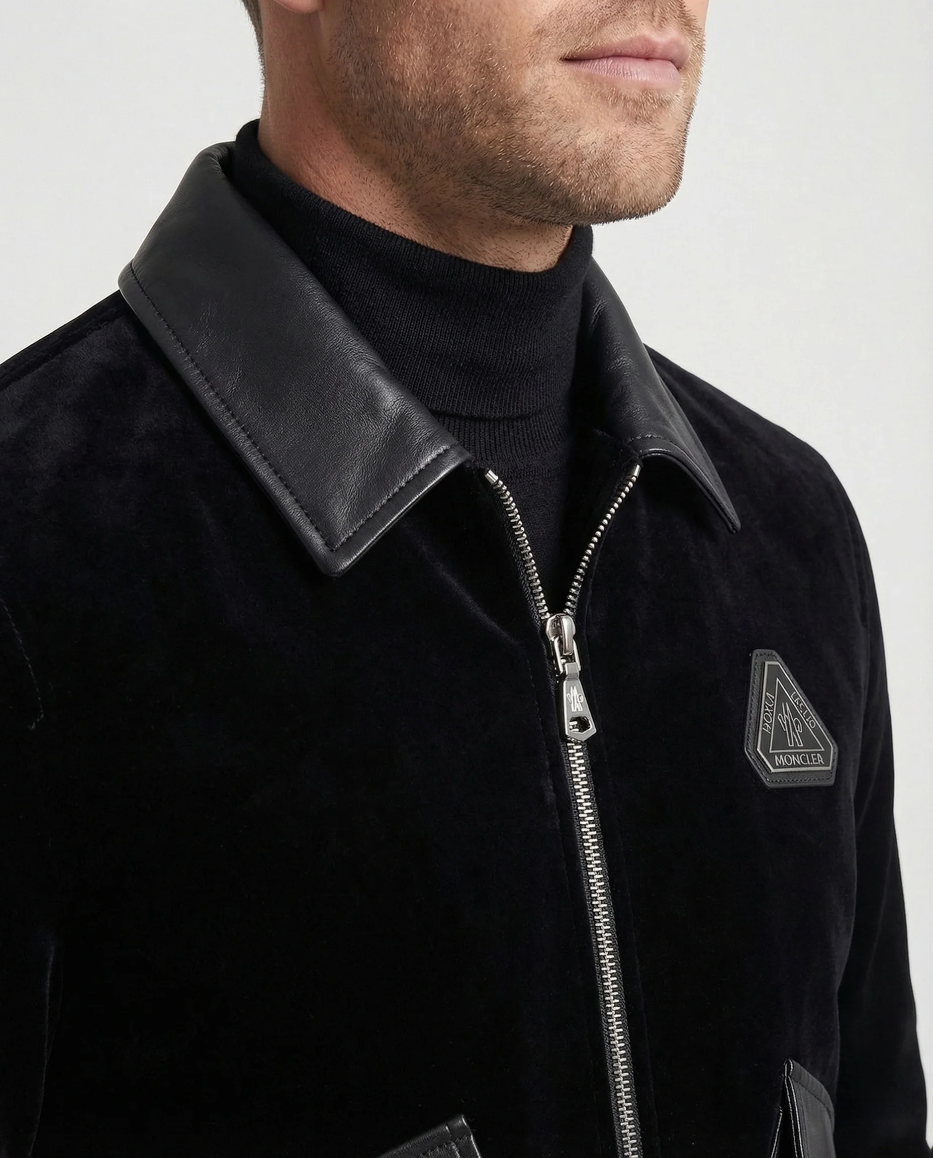 Herren Samt Blouson mit Lederbesatz - Image 3