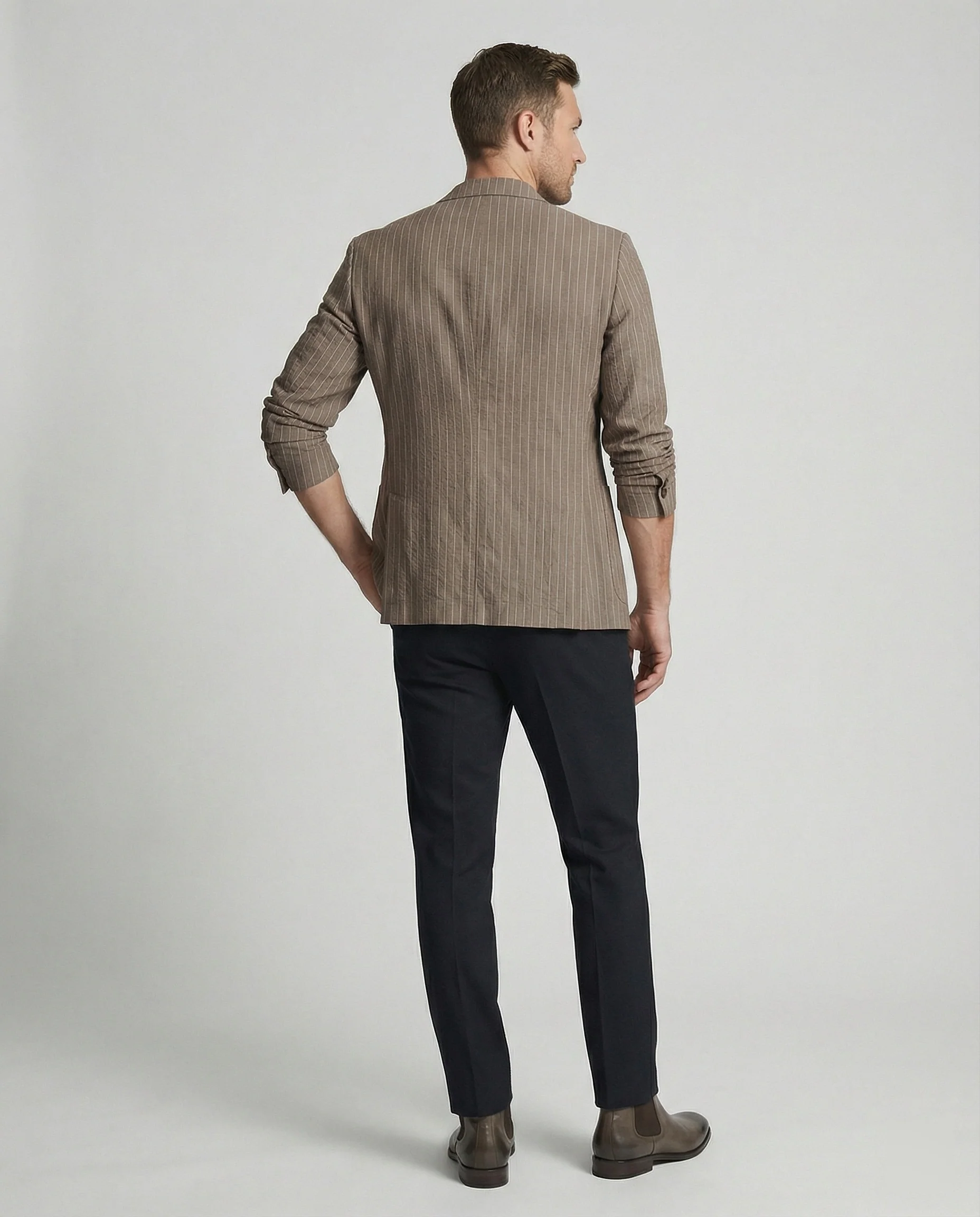 Herren Nadelstreifen Sakko Slim Fit Sommer - Image 4