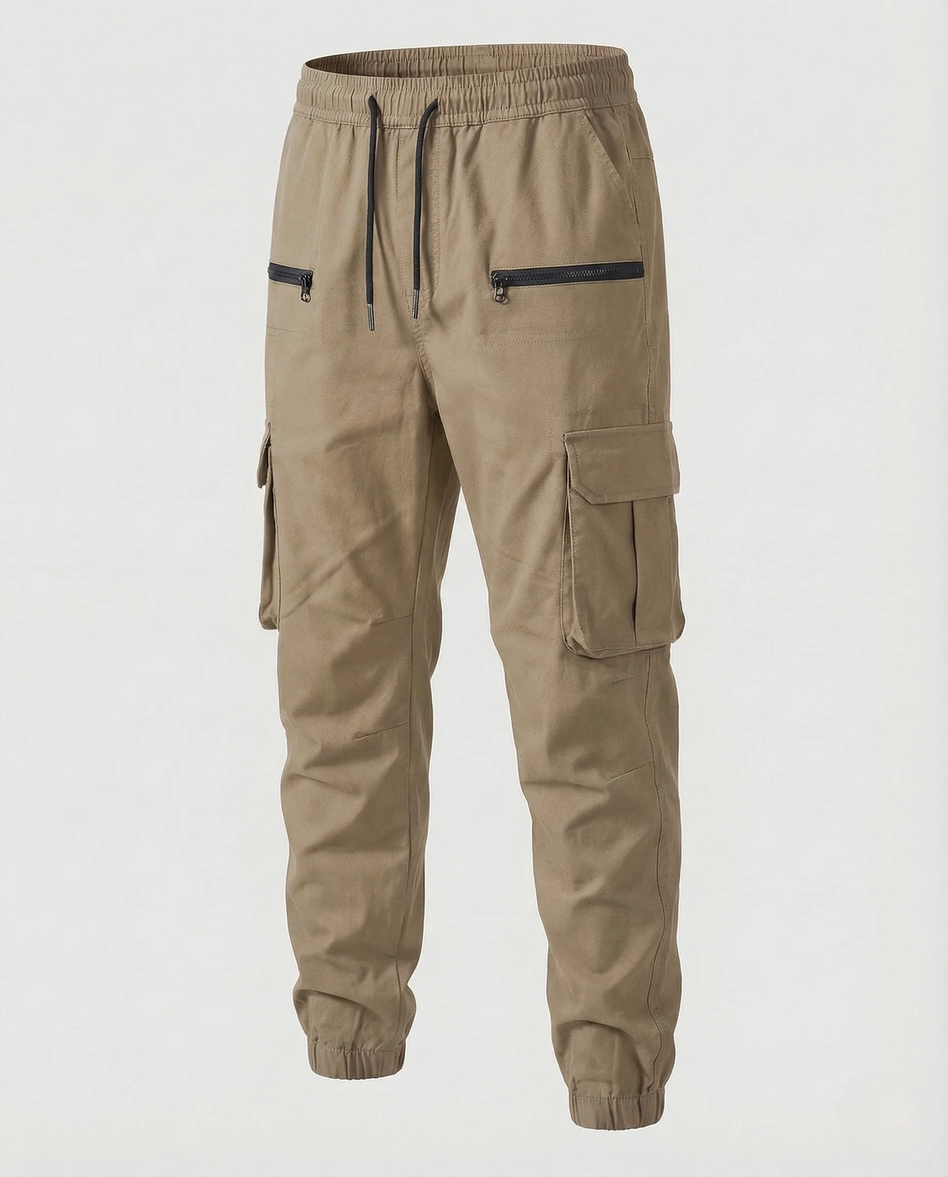 Herren Cargo Jogginghose schmal geschnitten mit Reißverschlusstaschen - Image 5