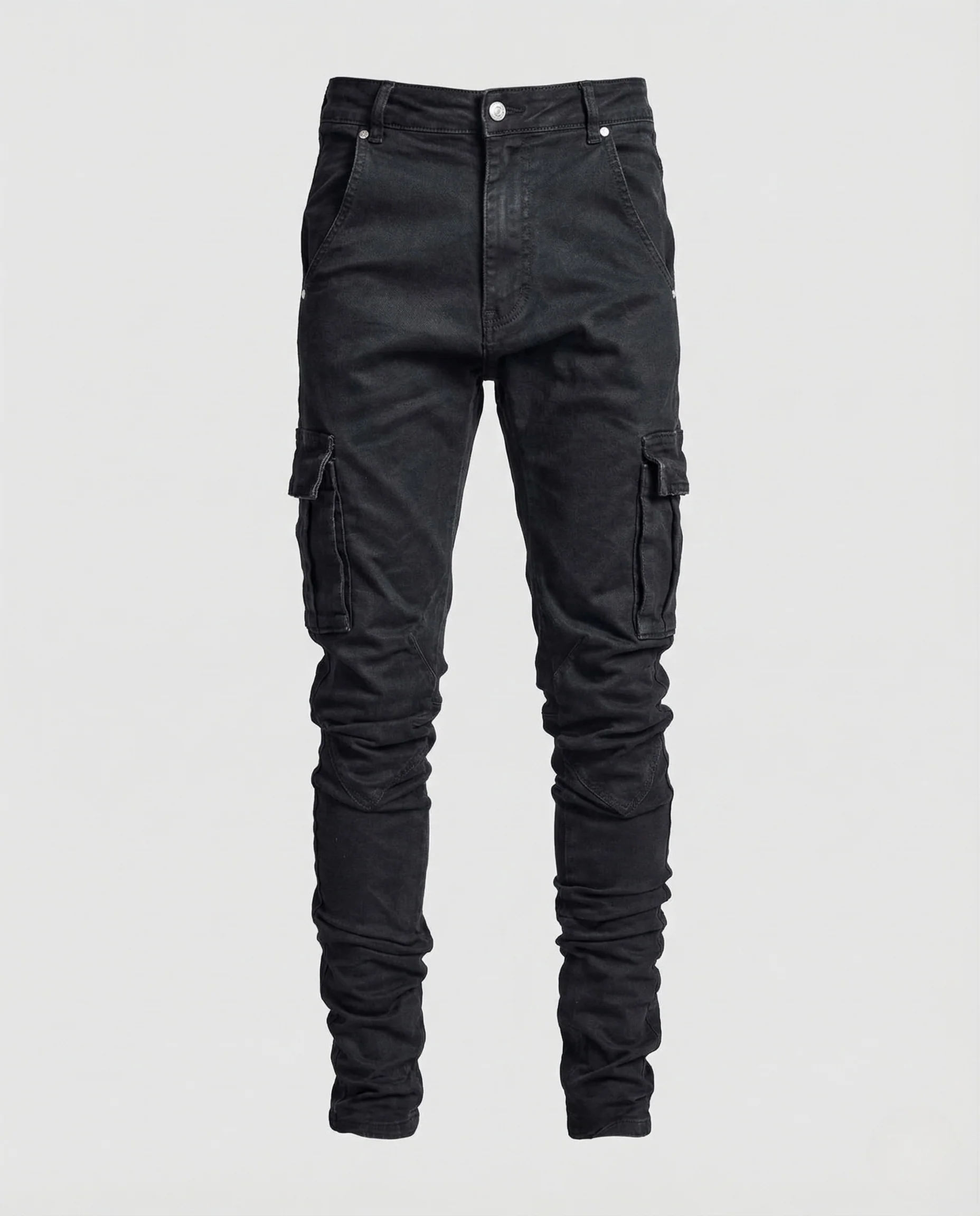 Herren Cargohose Denim Slim Vorgeformte Knie - Image 5