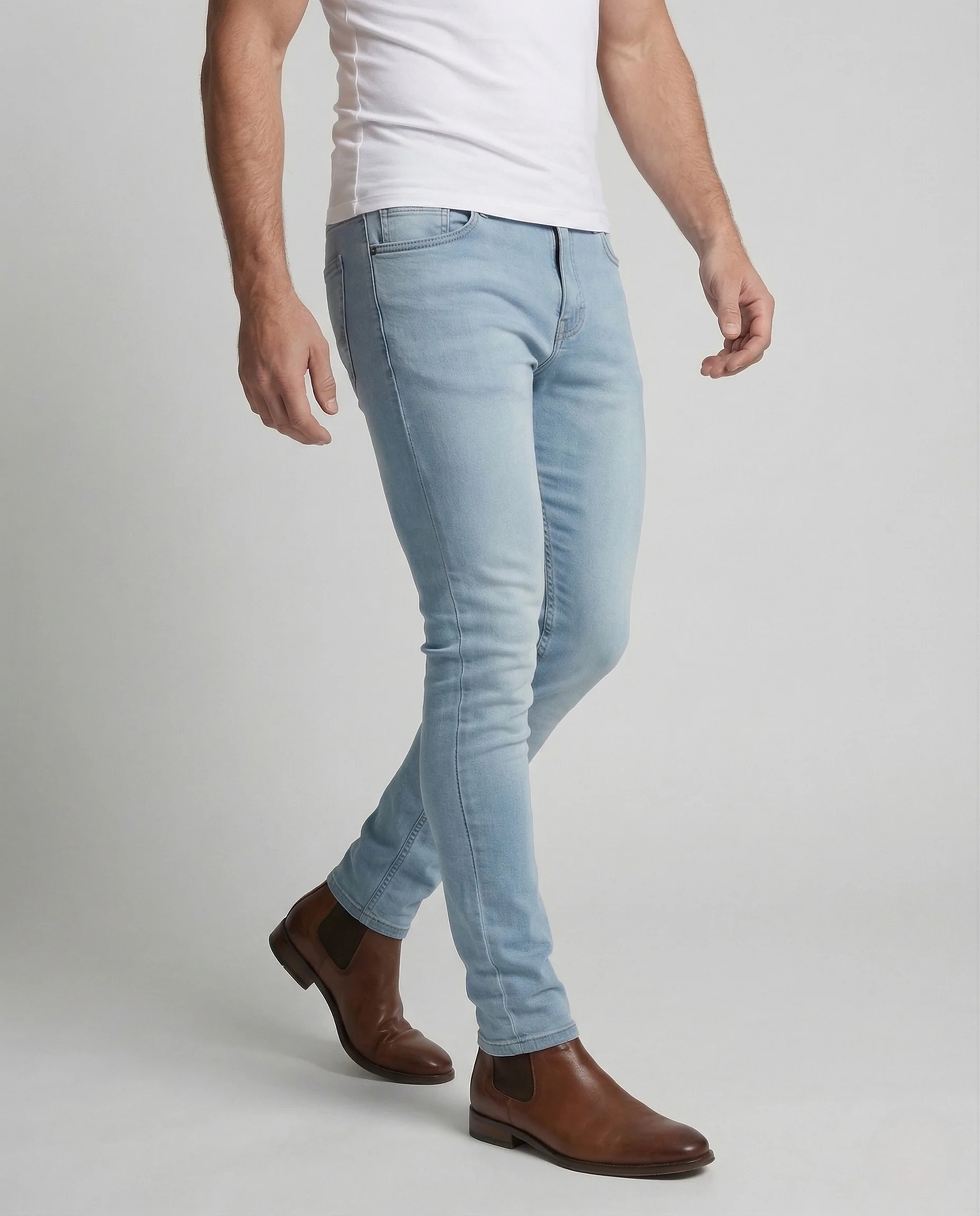 Herren Stretch Jeans Schmal Geschnitten mit Elastischem Bund - Image 2