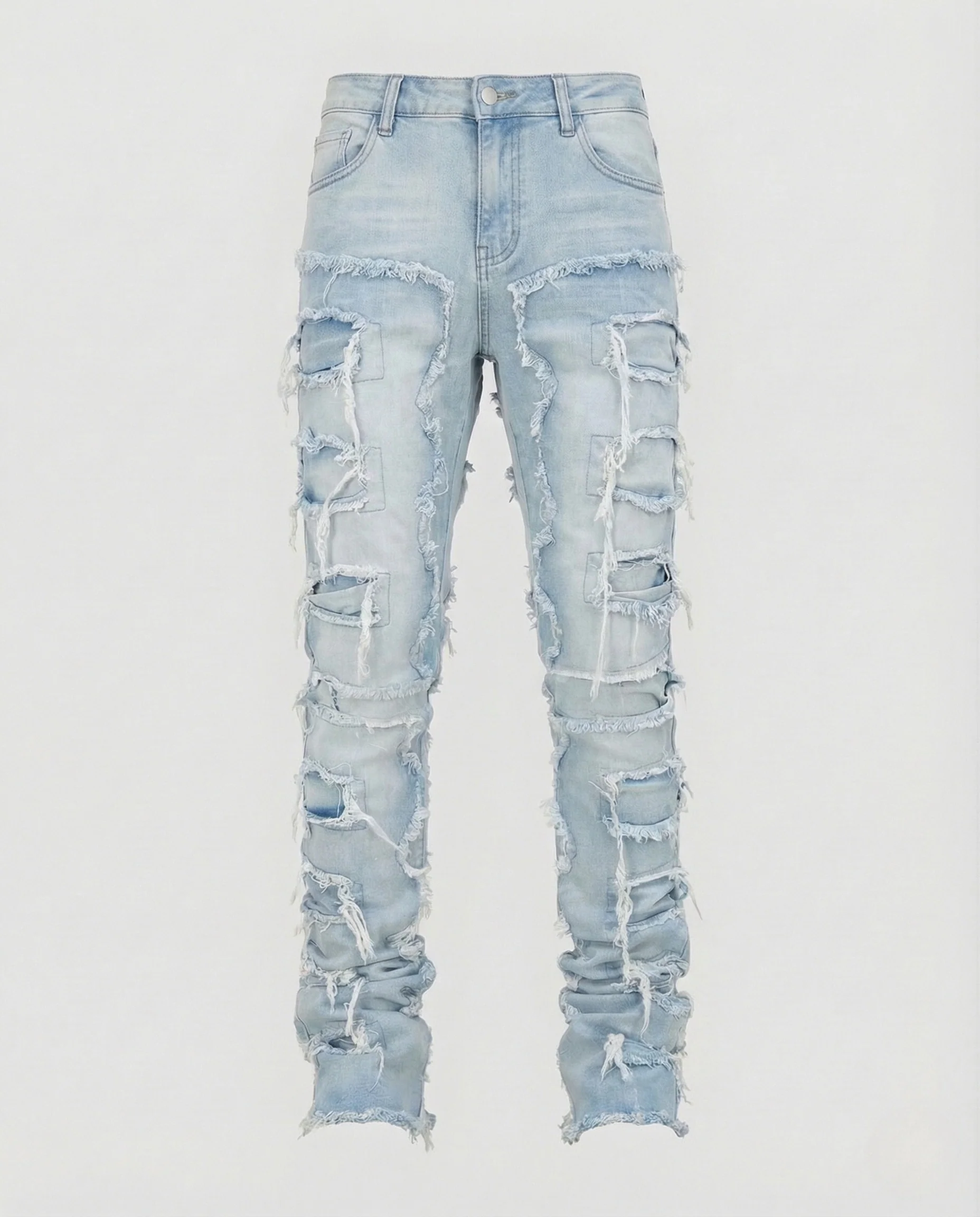 Herren Slim Fit Jeans mit Fransenstreifen - Image 11