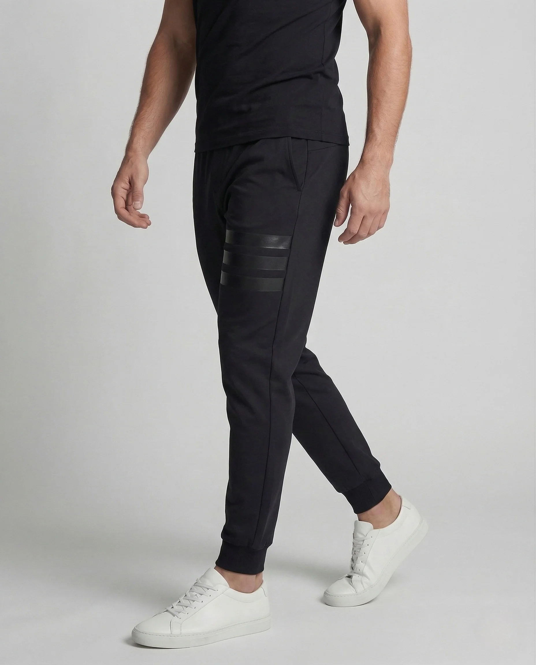 Herren Jogginghose Slim Fit mit elastischem Bund und Streifen - Image 2