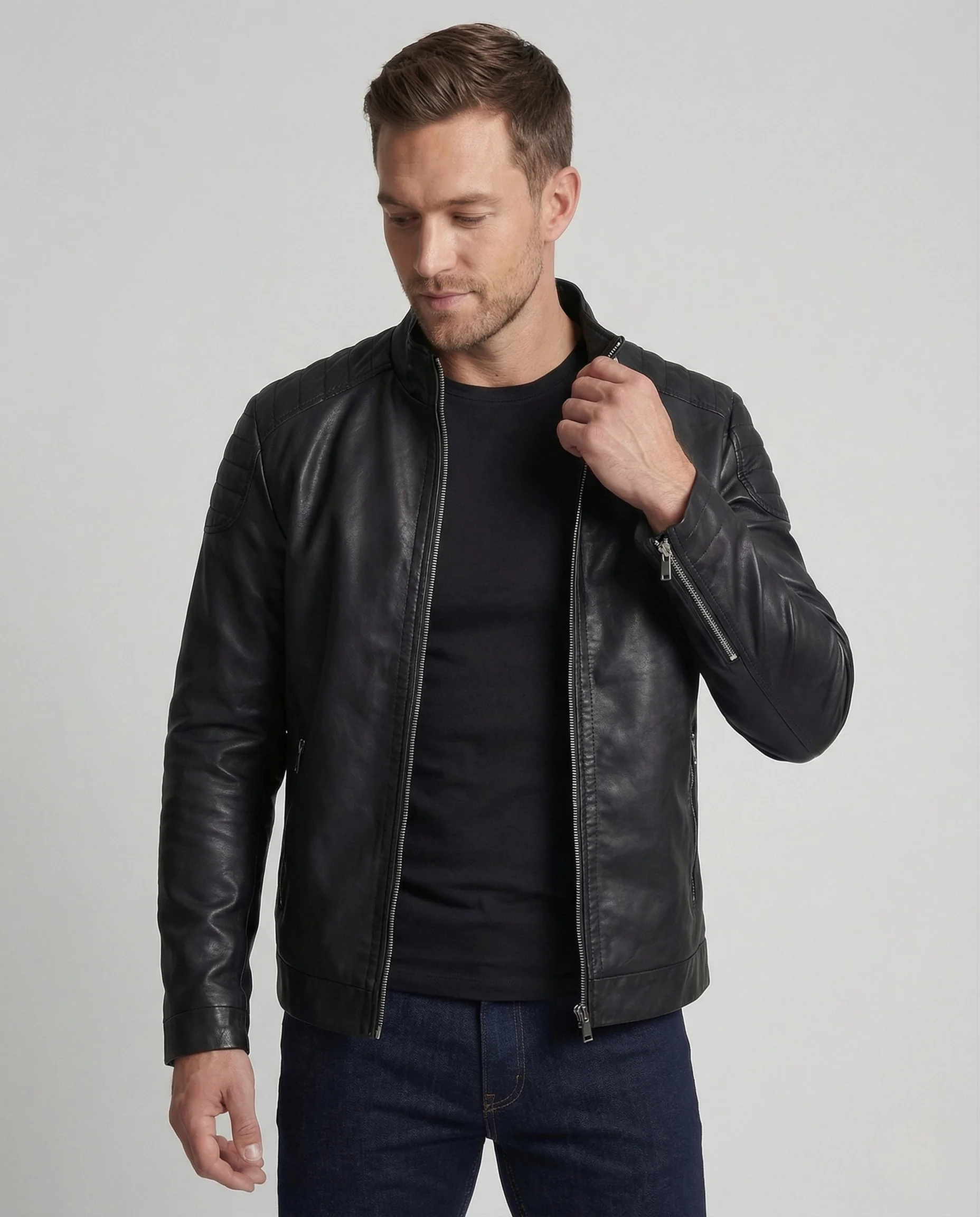 Herren Übergangsjacke Lederoptik - Image 2