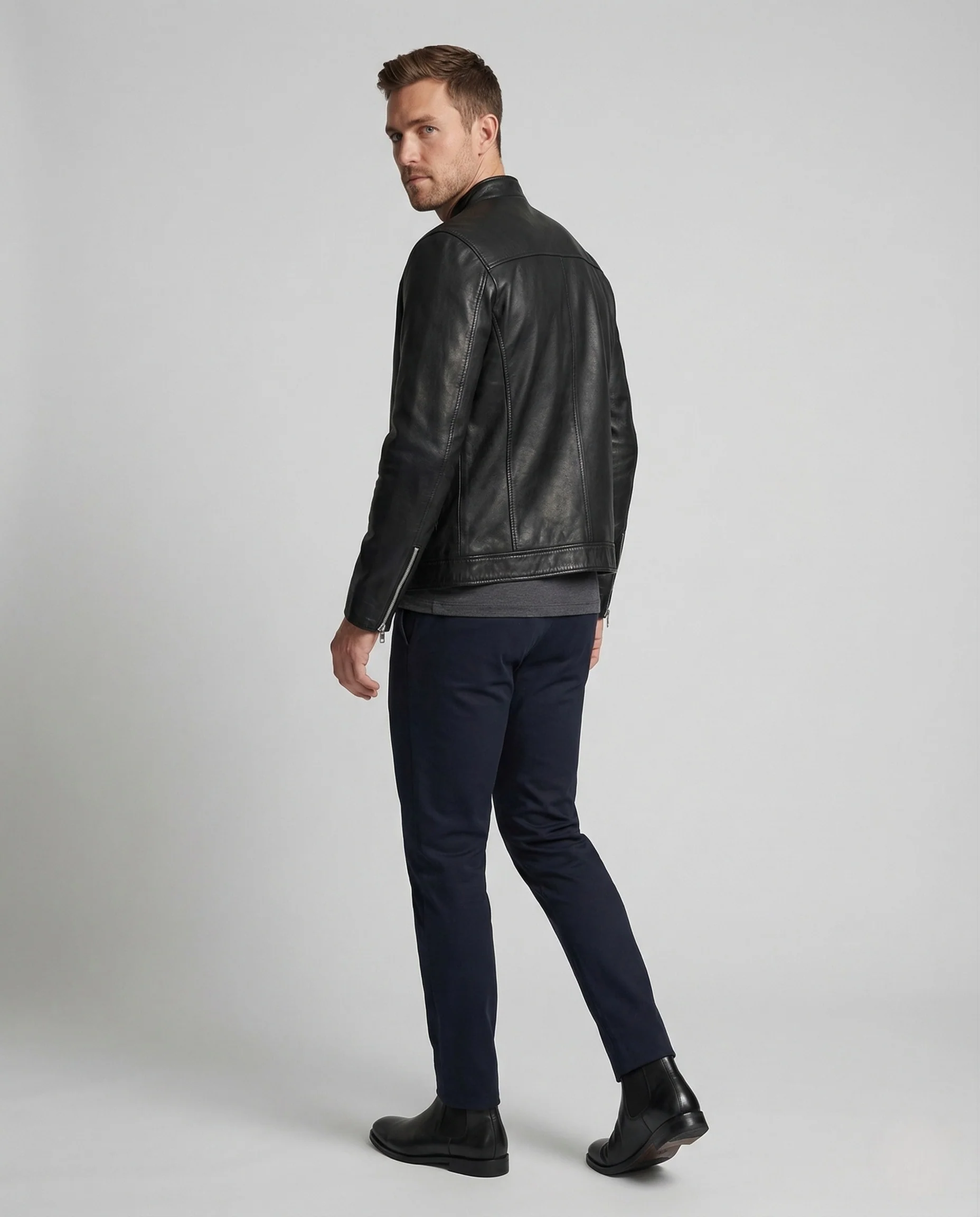 Herren Übergangsjacke Lederoptik - Image 4