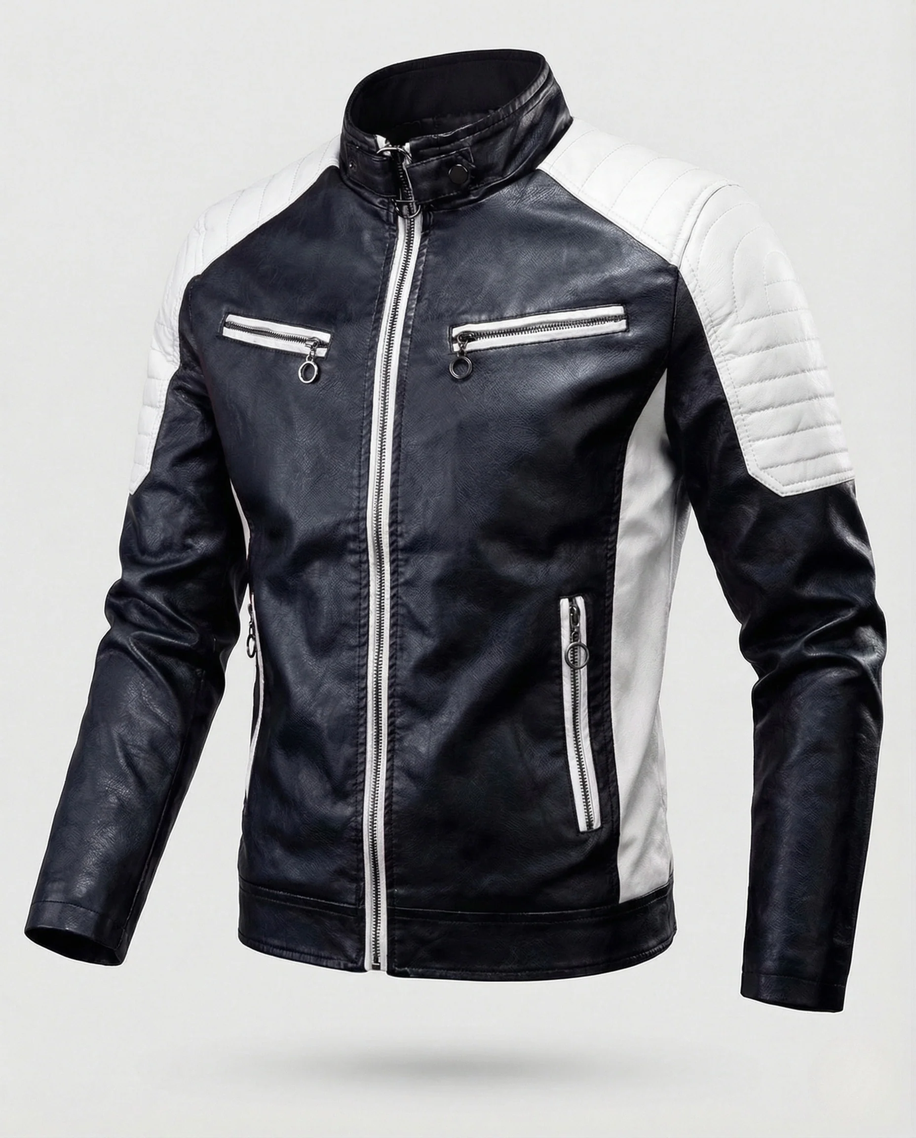 Herren Neo Moto Blouson mit Stehkragen & Zipper - Image 5