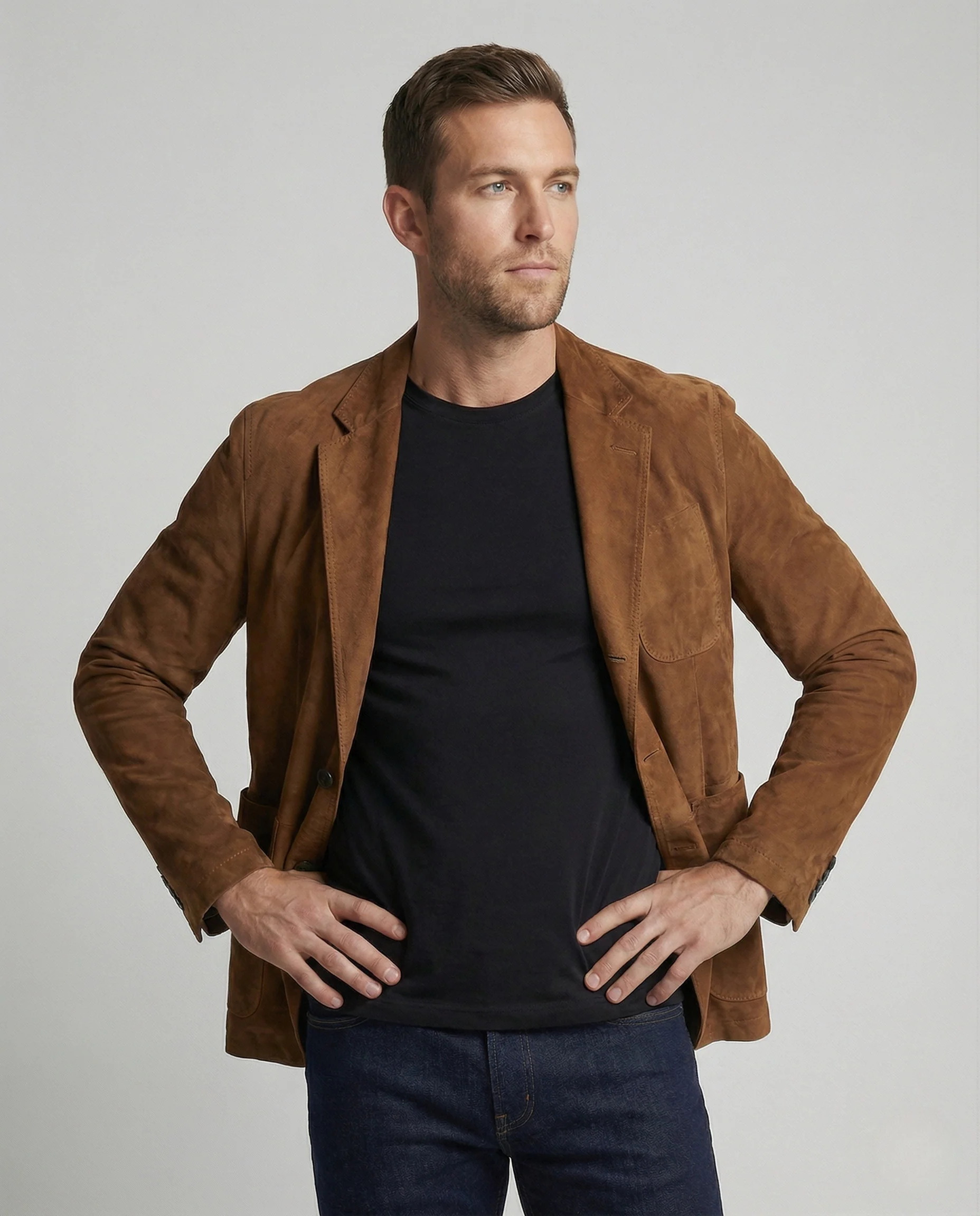 Veloursleder Sakko Schmal Herren - Image 2