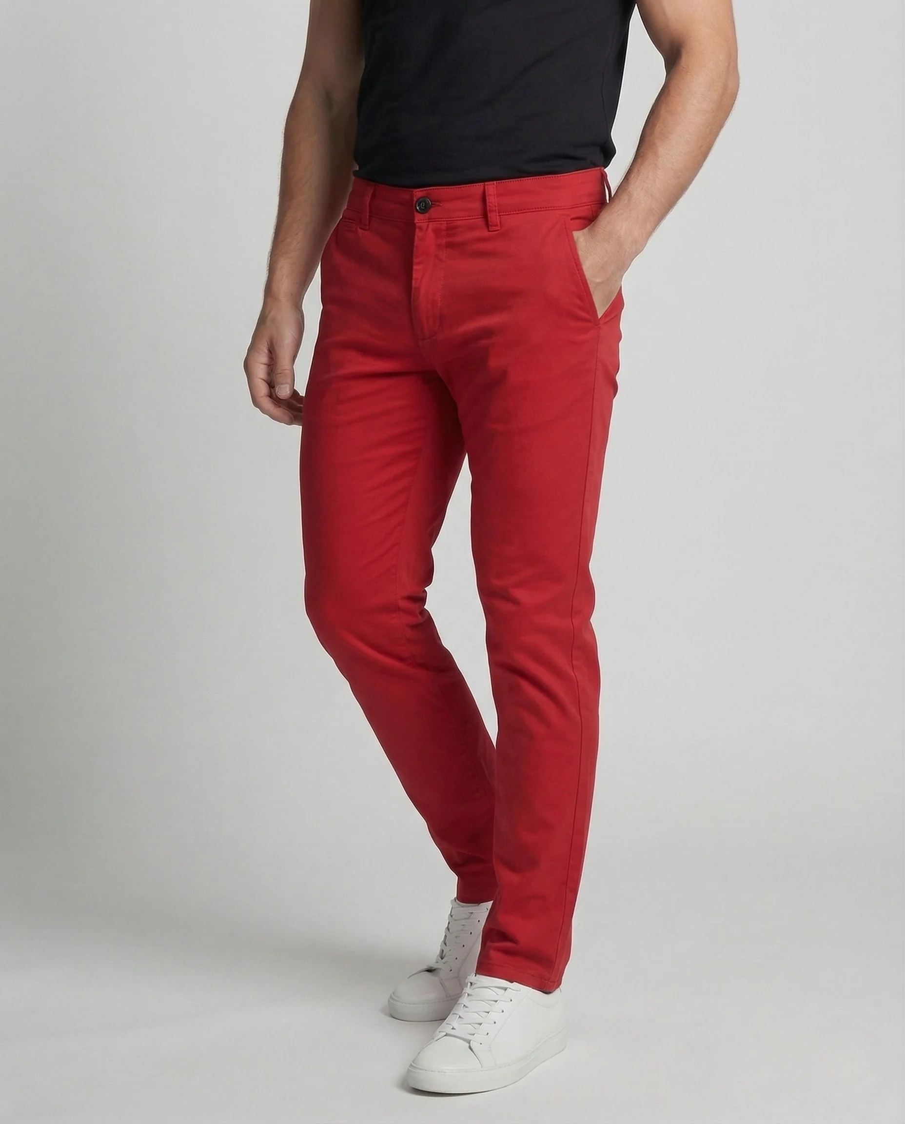 Herren Chinohose Slim Fit mit Elastan und Gürtelschlaufen - Image 2