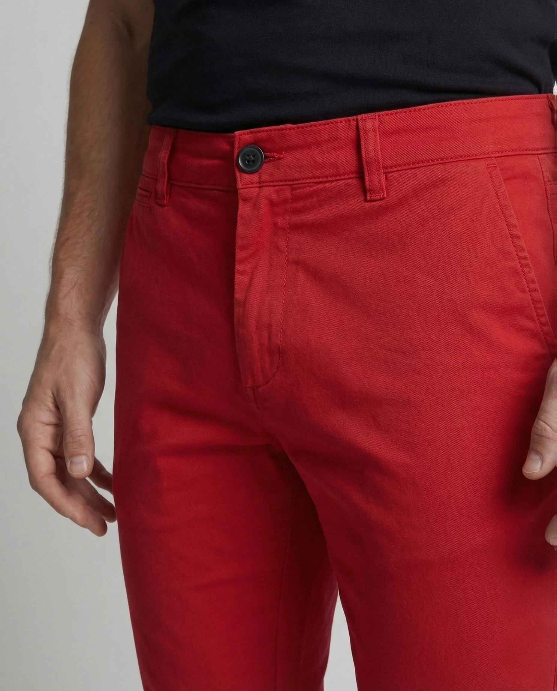 Herren Chinohose Slim Fit mit Elastan und Gürtelschlaufen - Image 3