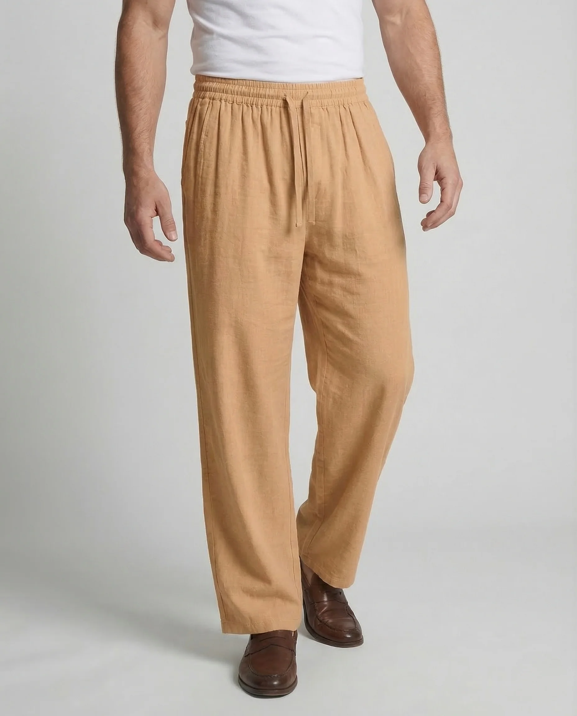 Herren Leinenhose Weit Elastischer Bund - Image 2