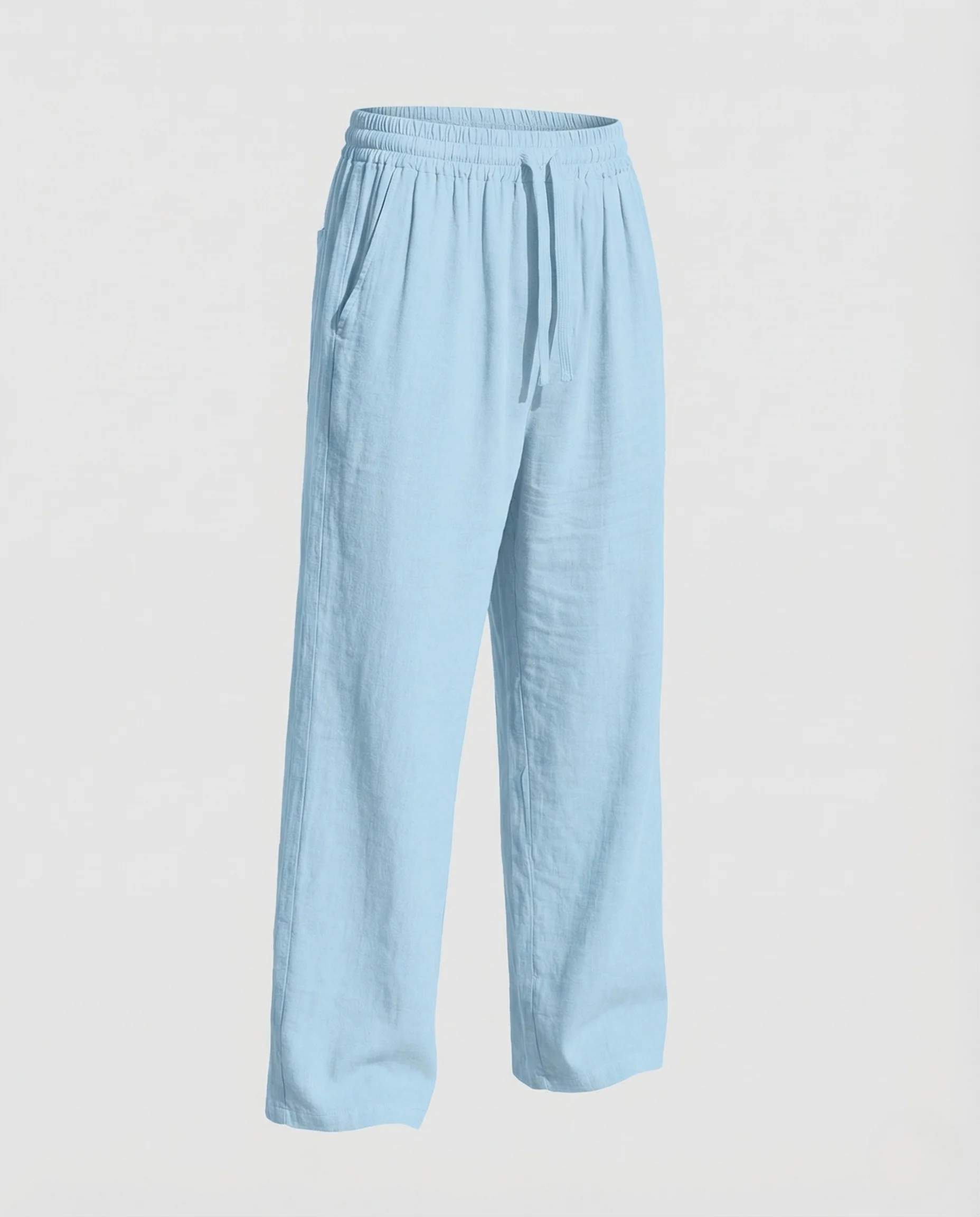 Herren Leinenhose Weit Elastischer Bund - Image 5