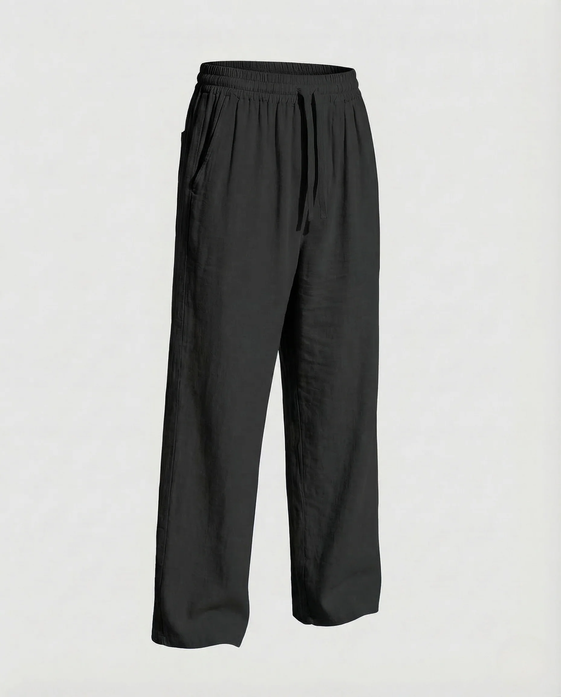 Herren Leinenhose Weit Elastischer Bund - Image 9