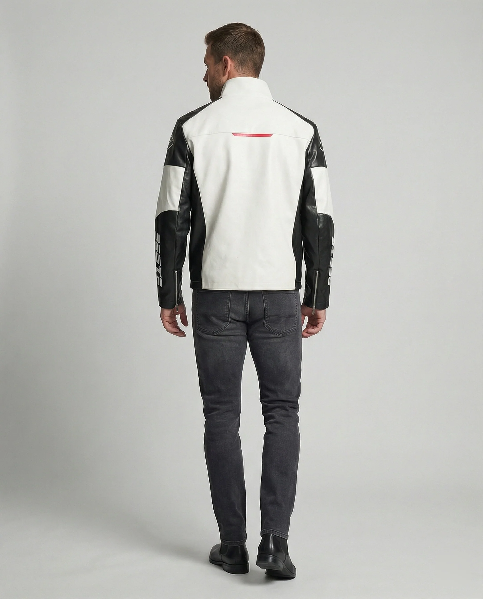 Herren Racing Bikerjacke Kunstleder - Image 3