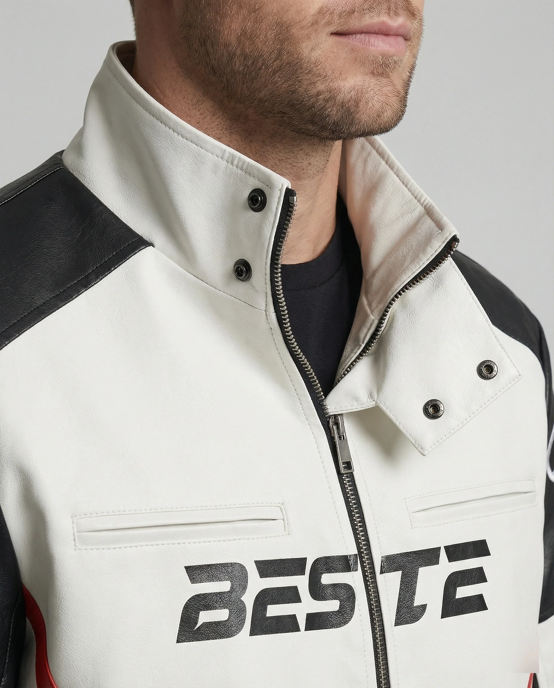 Herren Racing Bikerjacke Kunstleder - Image 4