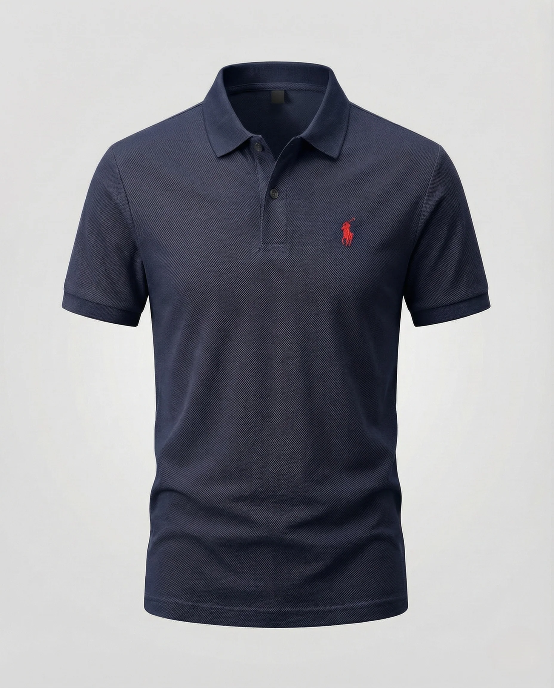 Herren Piqué Polohemd mit Bruststick und Rippabschlüssen - Image 24