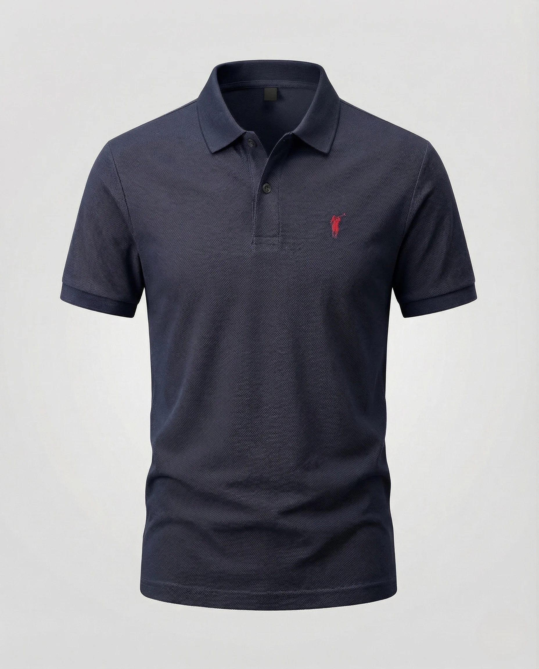 Herren Piqué Polohemd mit Bruststick und Rippabschlüssen - Image 9