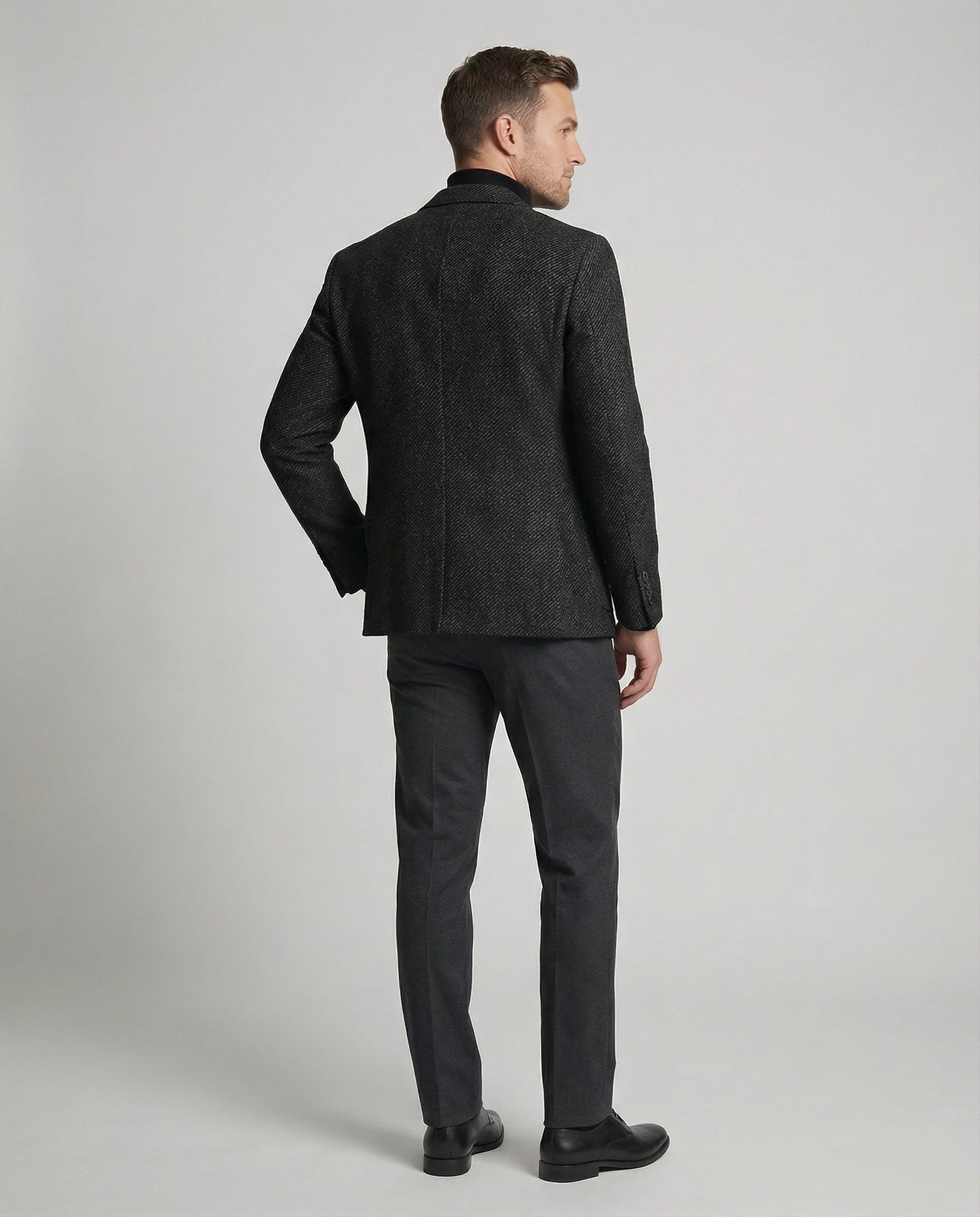 Herren Tweed Sakko Slim Fit 2-Knopf - Image 3