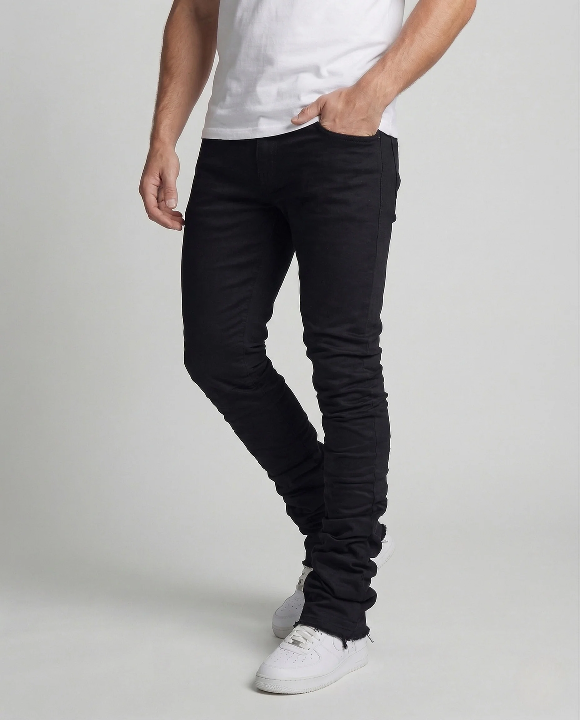 Herren Skinny Jeans Elastisch mit Fransen - Image 2