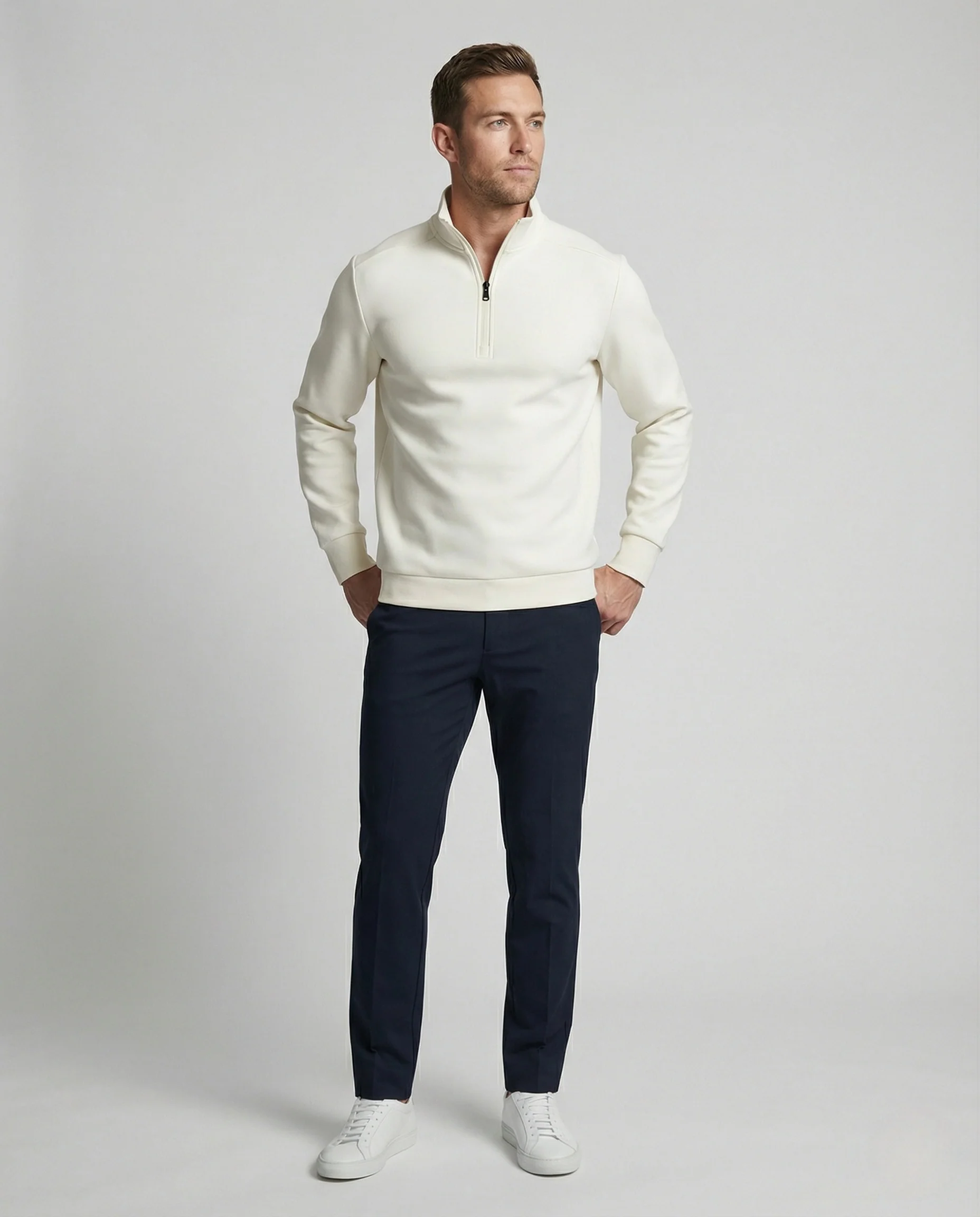 Herren Sweatshirt mit Stehkragen und Reißverschluss - Image 2