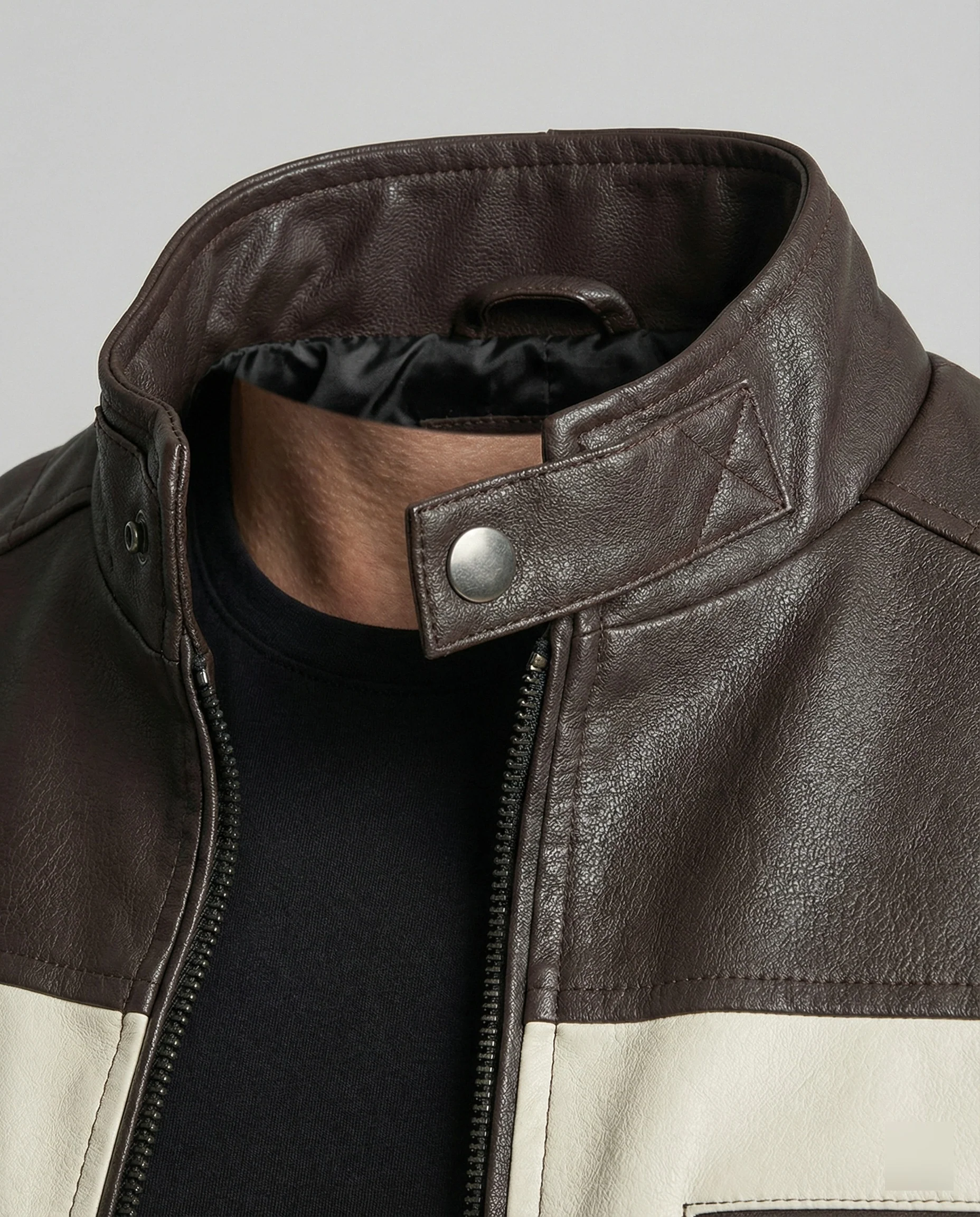 Herren Bikerjacke Herren Kunstleder - Image 3