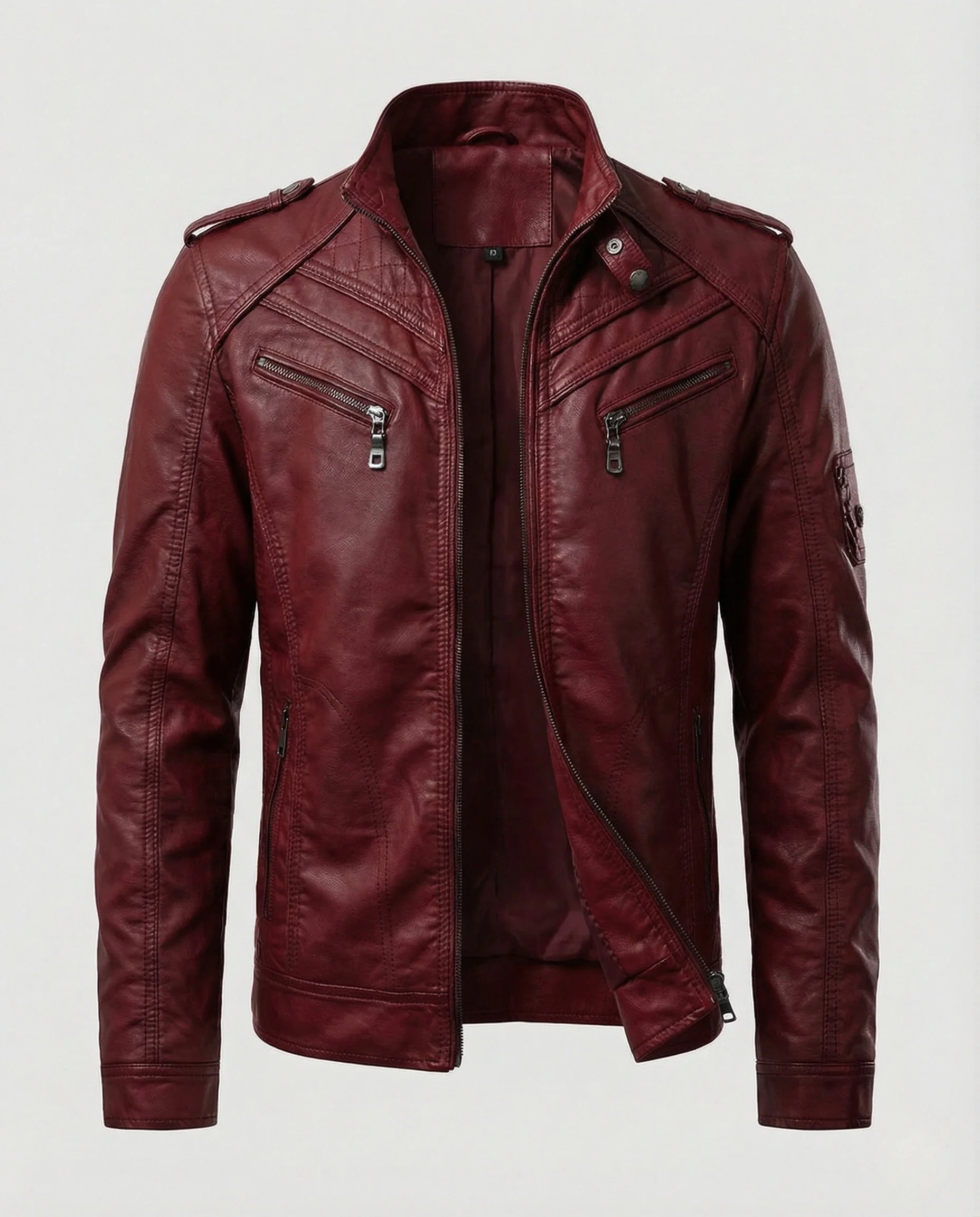 Herren Motorradjacke Kunstleder - Image 6
