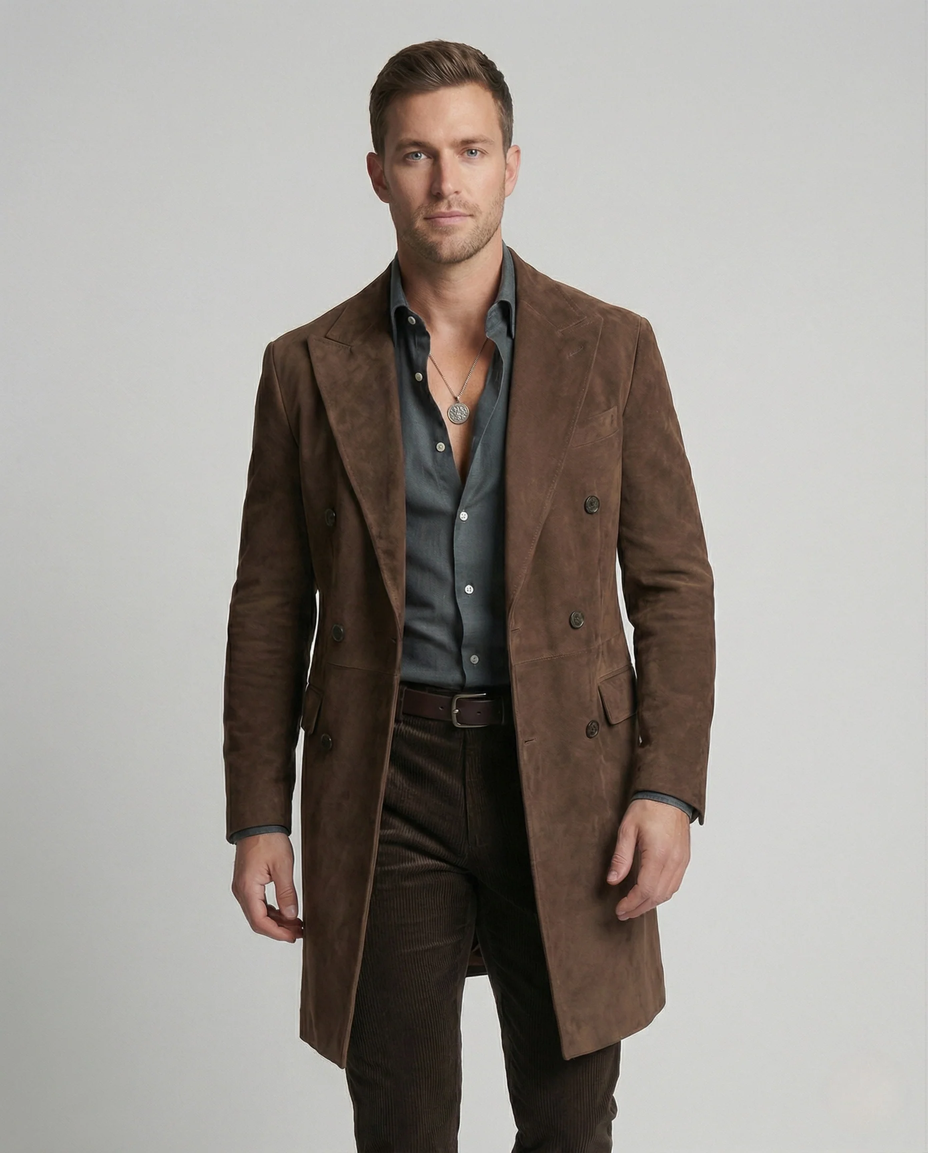 Veloursledermantel Tailliert Herren - Image 2