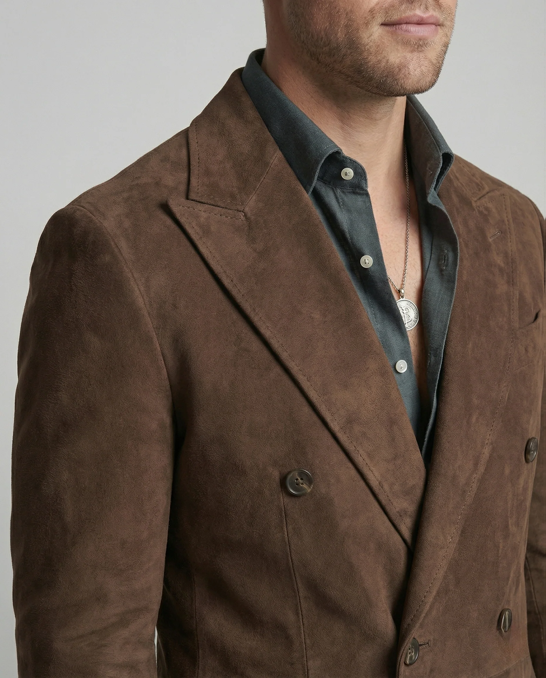 Veloursledermantel Tailliert Herren - Image 3