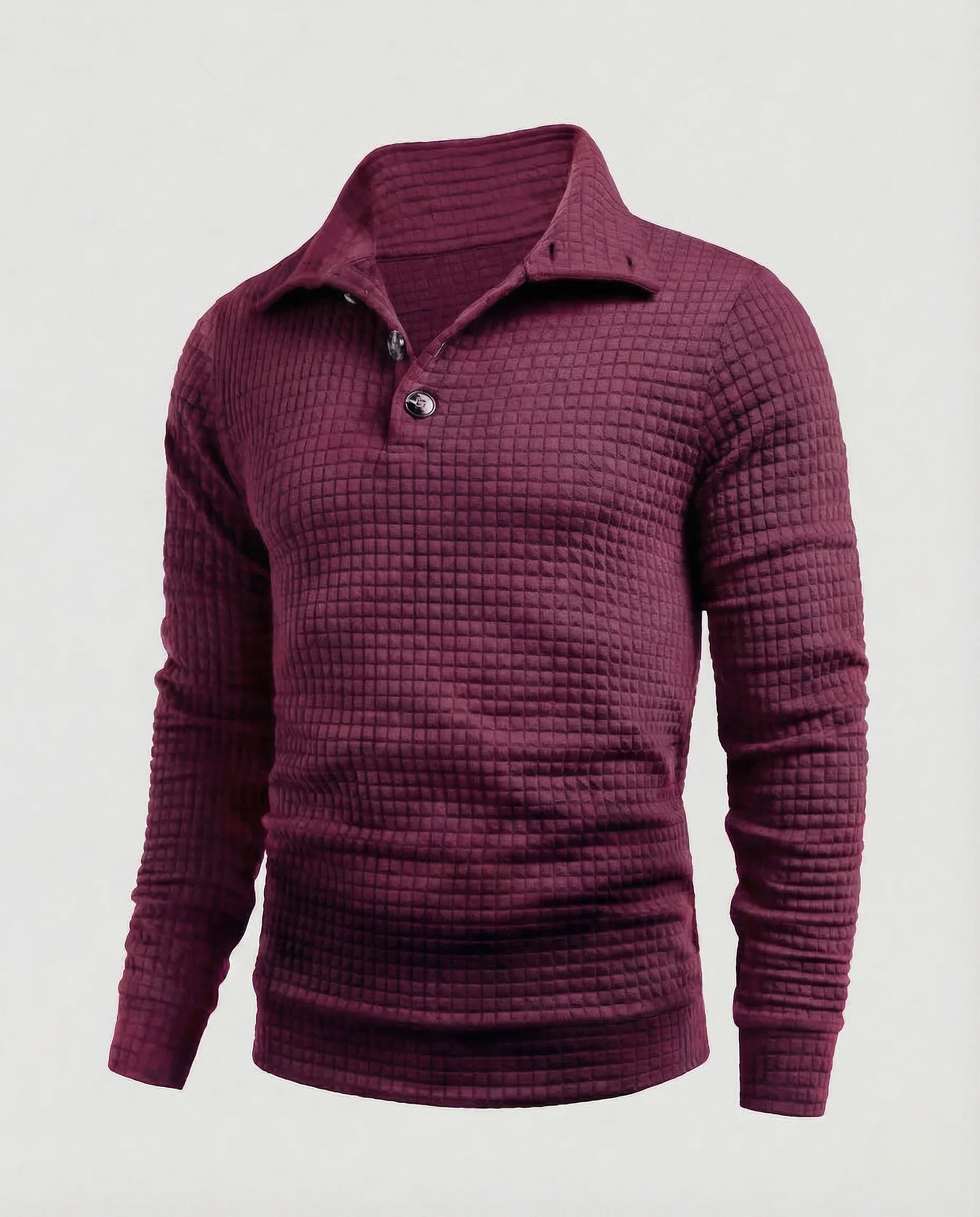 Herren Waffelstrick Pullover Polokragen - Image 10