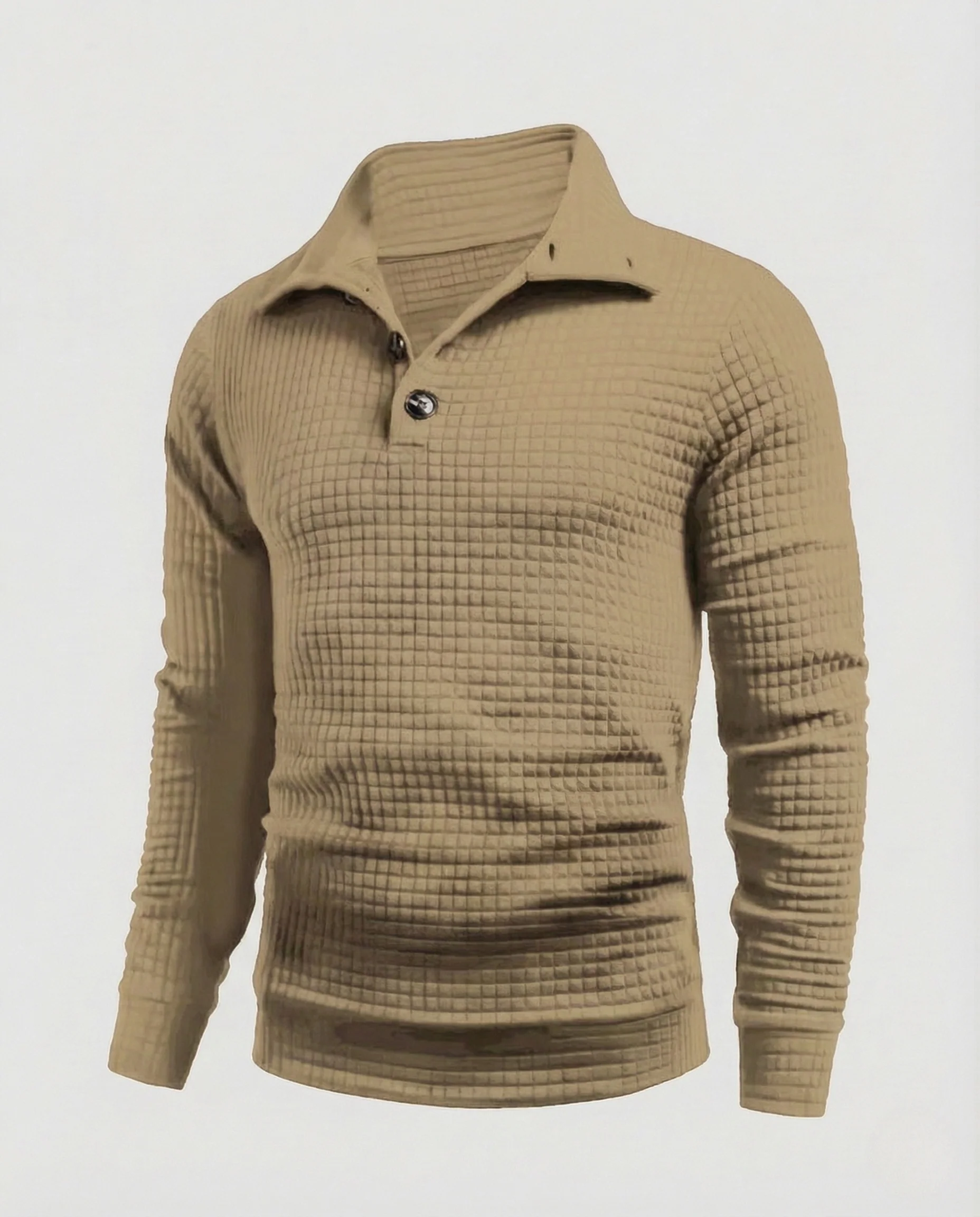 Herren Waffelstrick Pullover Polokragen - Image 7