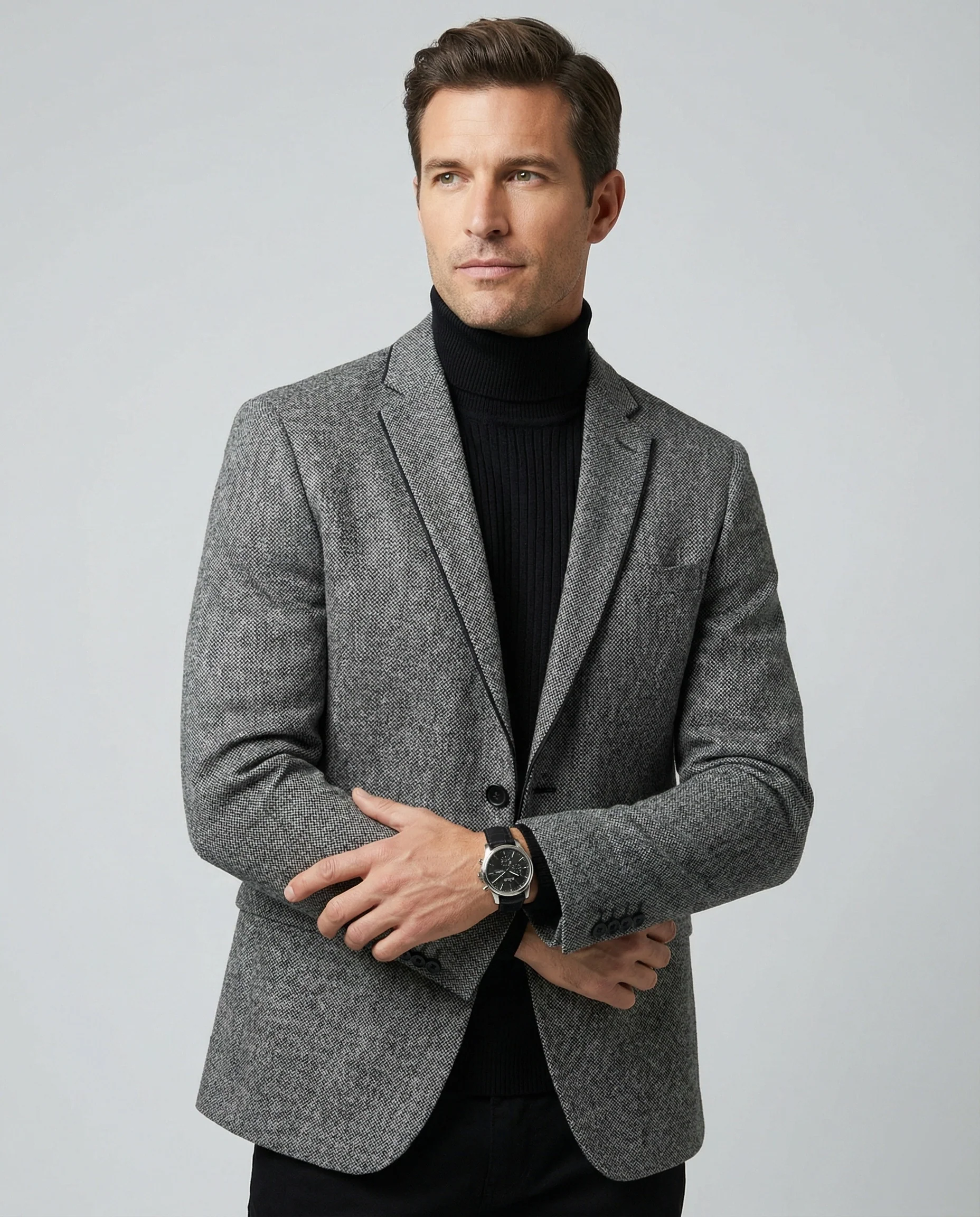 Herren Business Sakko Glencheck Slim Fit - Image 5