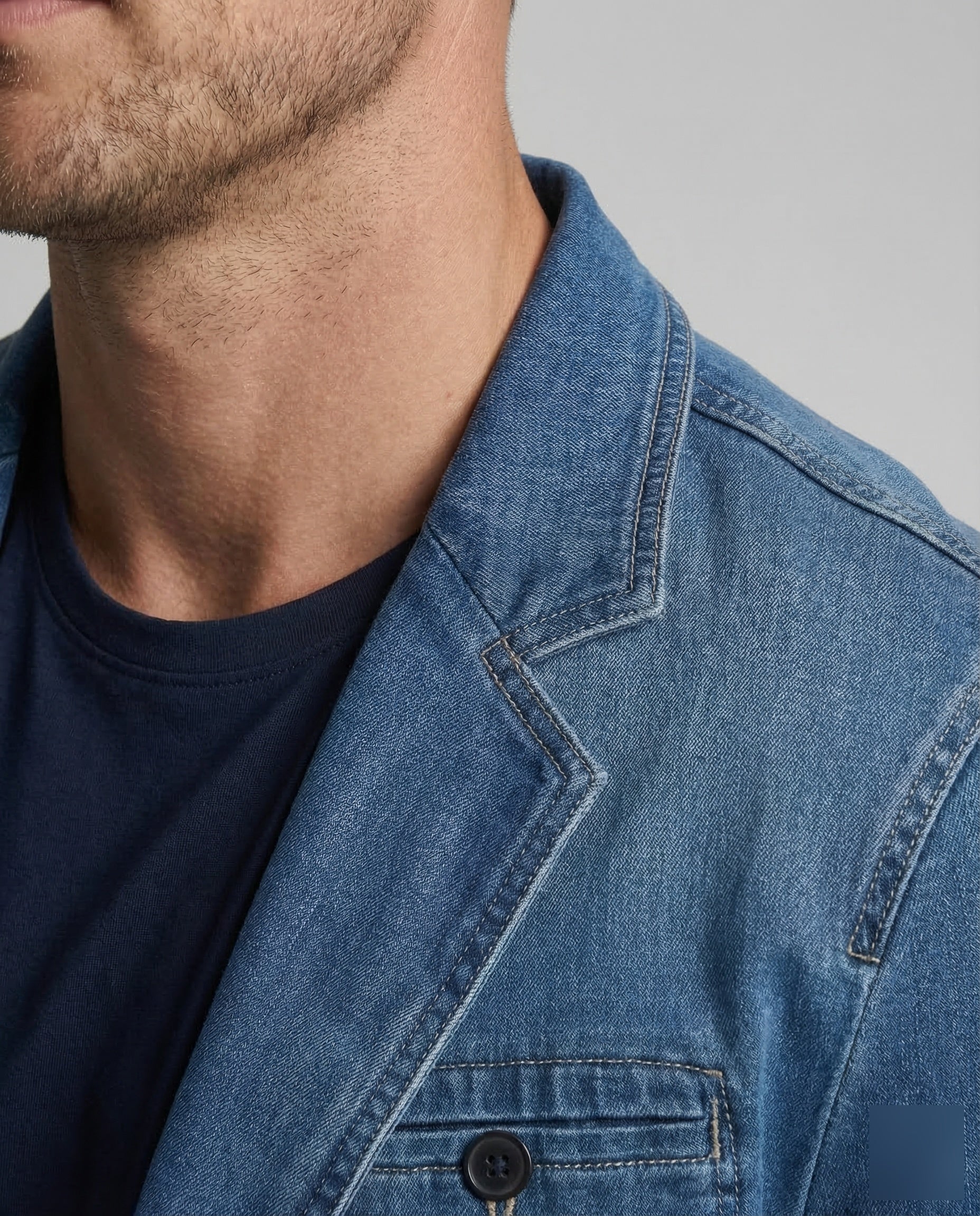 Herren Denim Sakko Casual - Image 3
