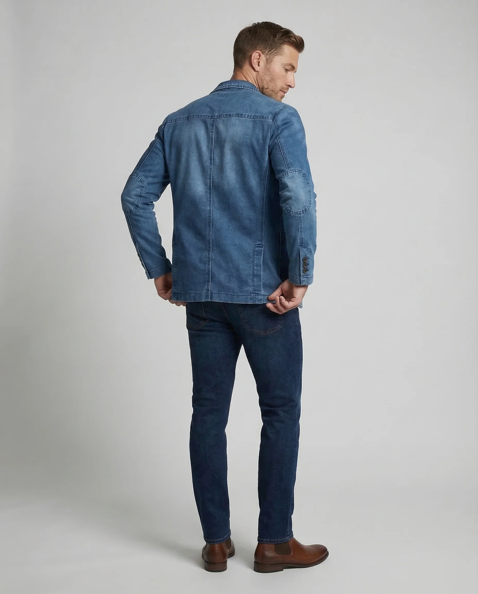 Herren Denim Sakko Casual - Image 4