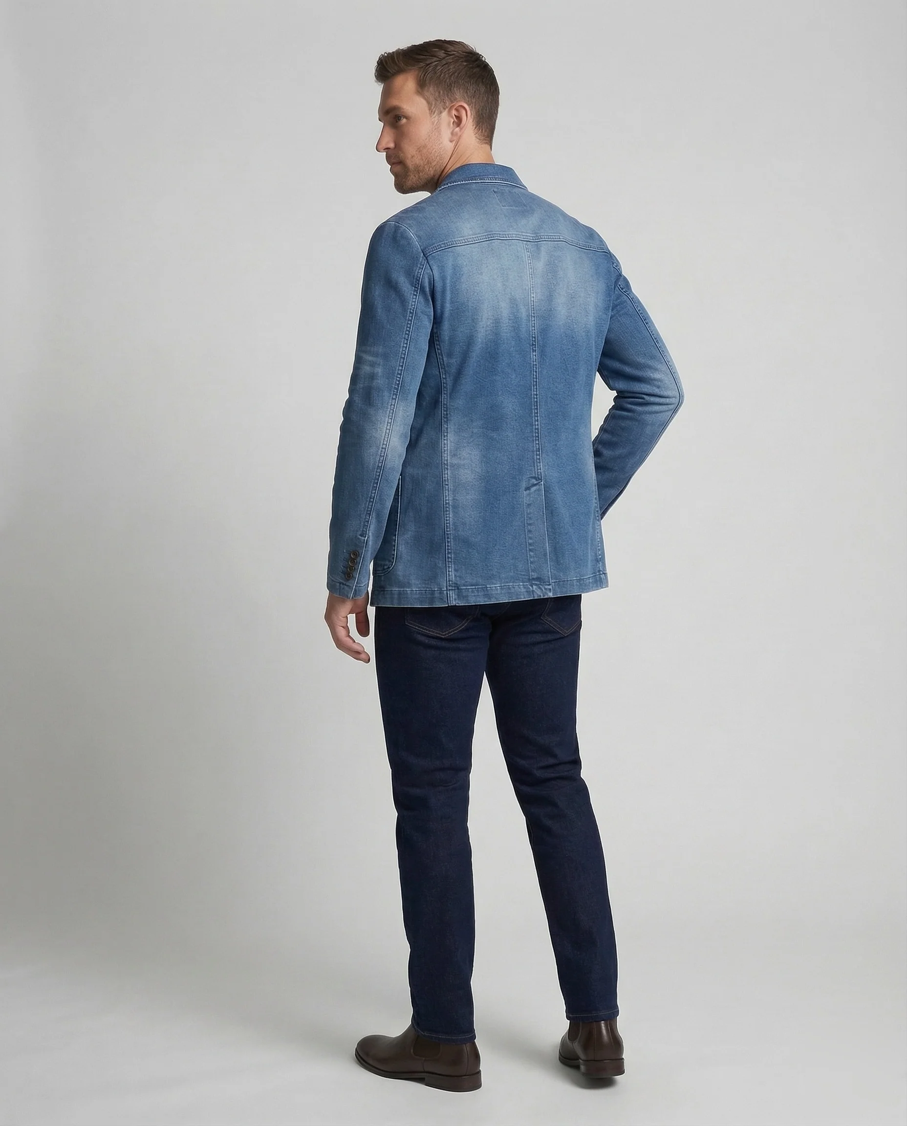 Herren Denim Sakko Casual - Image 4