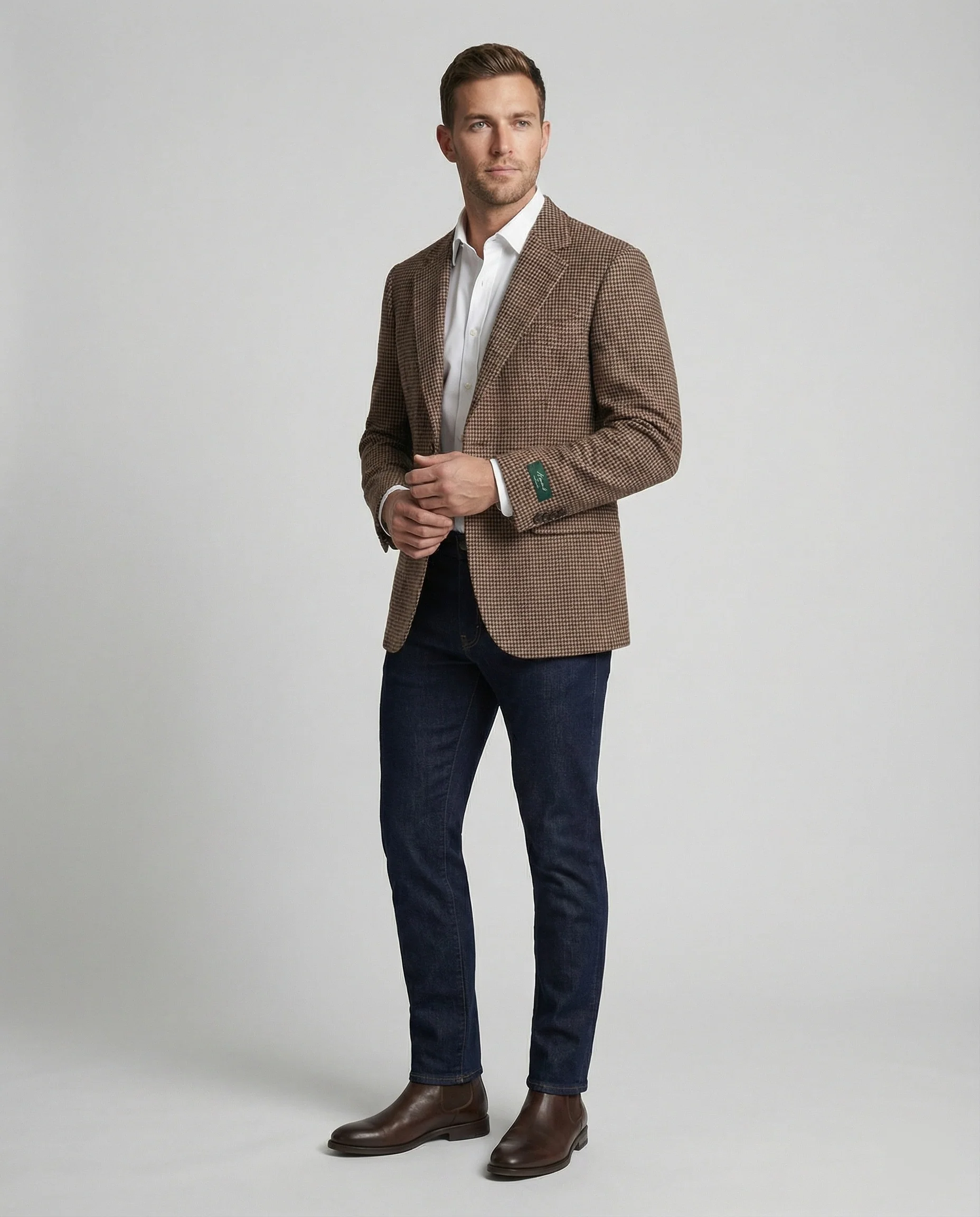 Herren Hahnentritt Sakko Slim Fit - Image 2