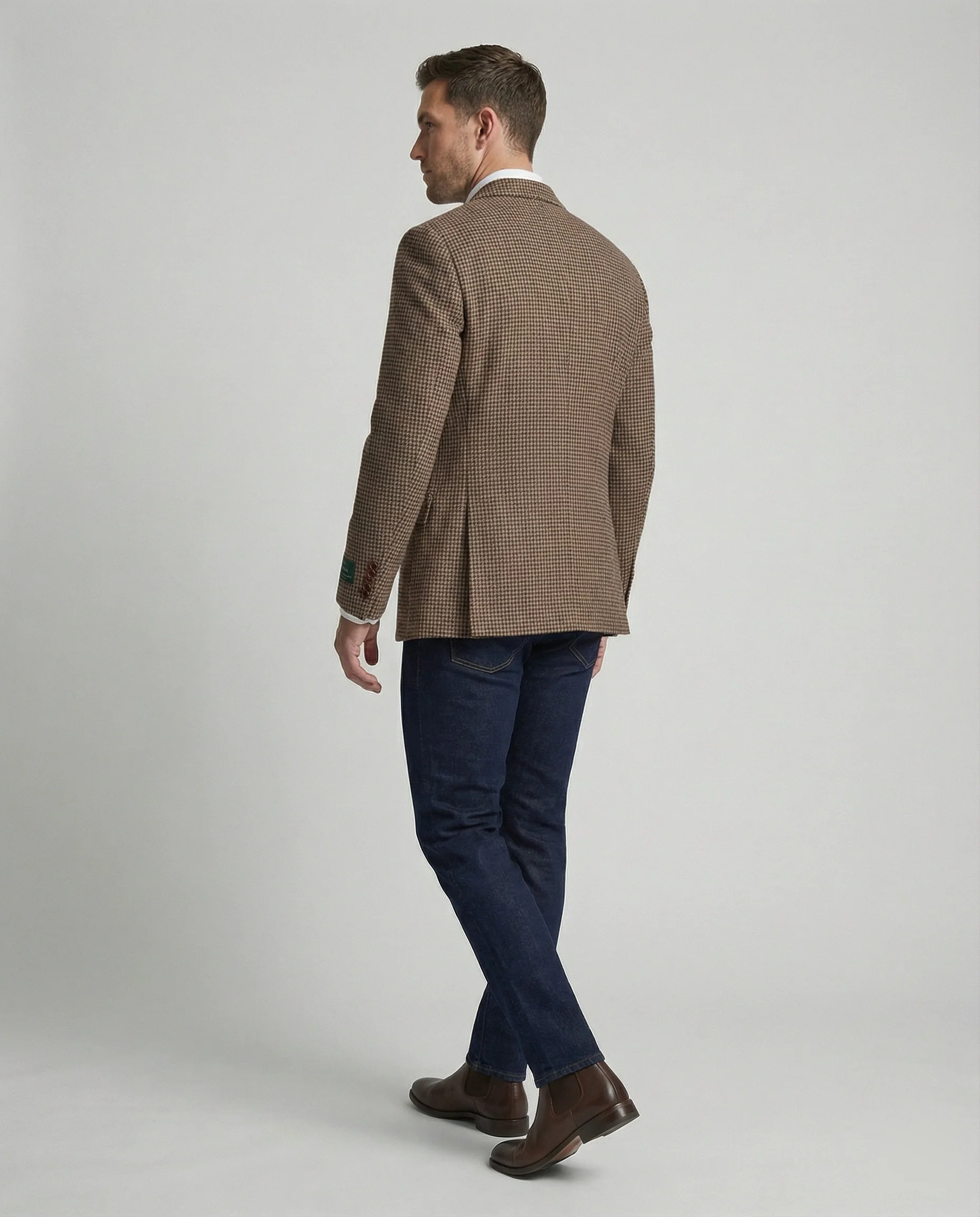 Herren Hahnentritt Sakko Slim Fit - Image 3