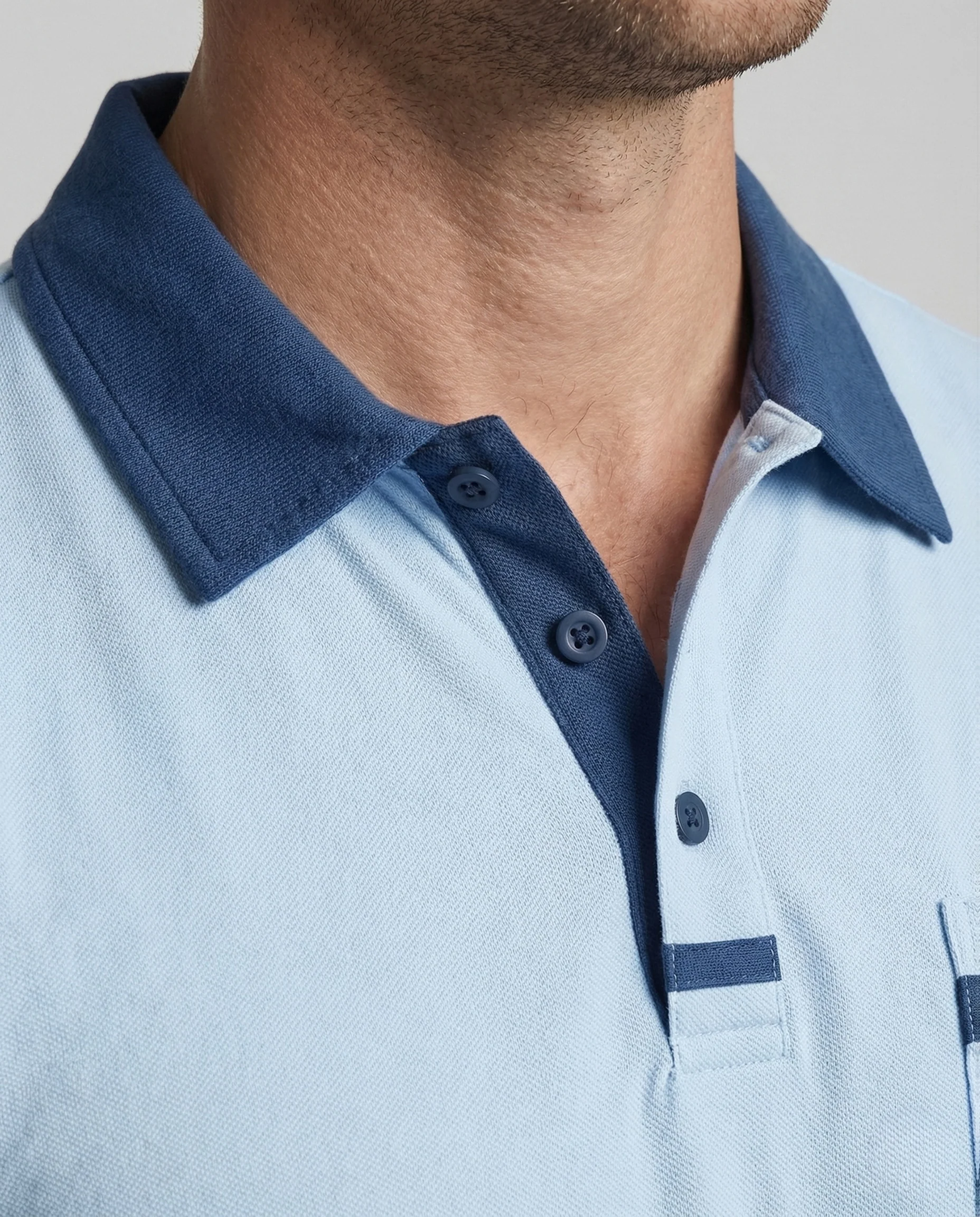 Herren Poloshirt Jersey Kontrastkragen - Image 3
