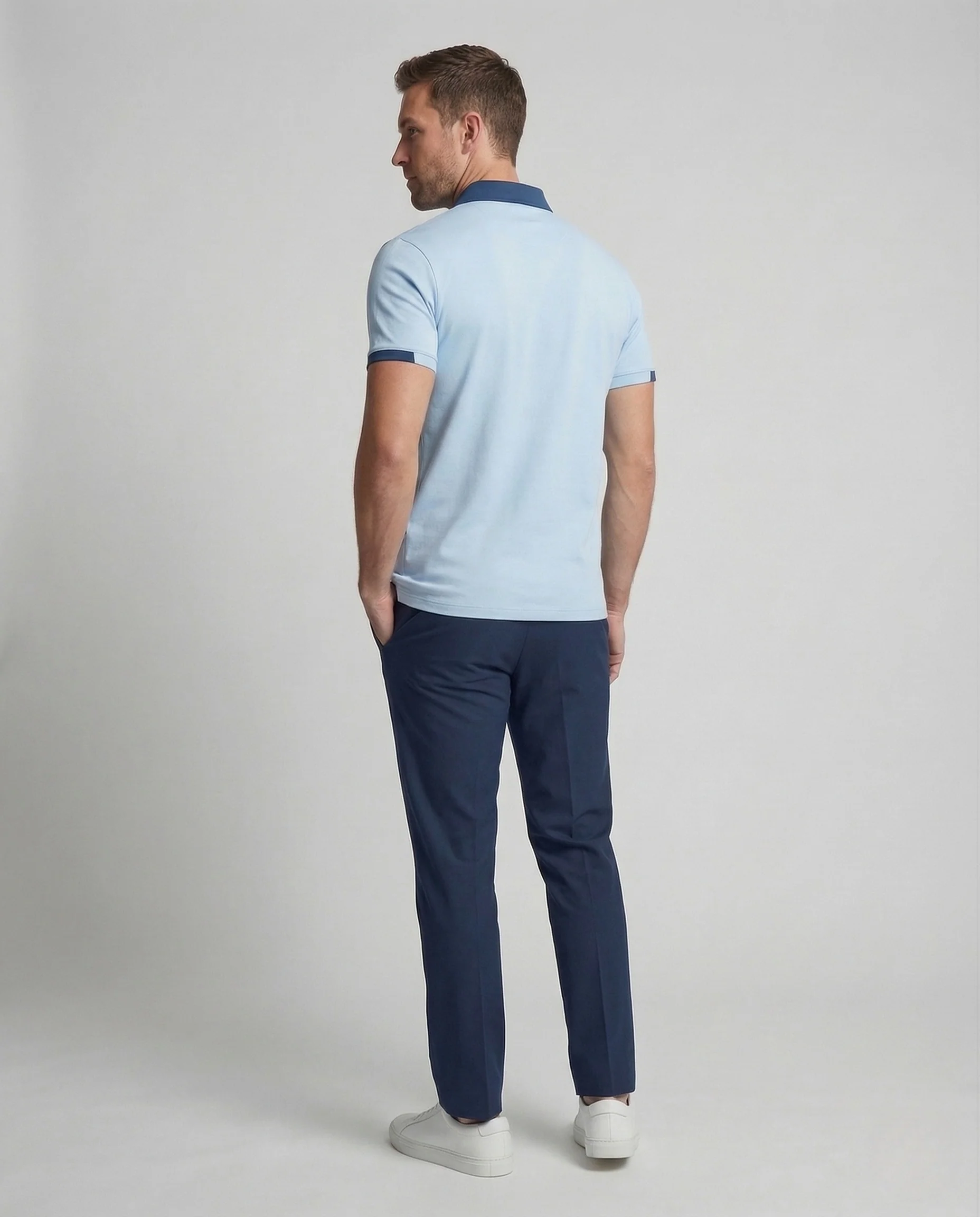 Herren Poloshirt Jersey Kontrastkragen - Image 4