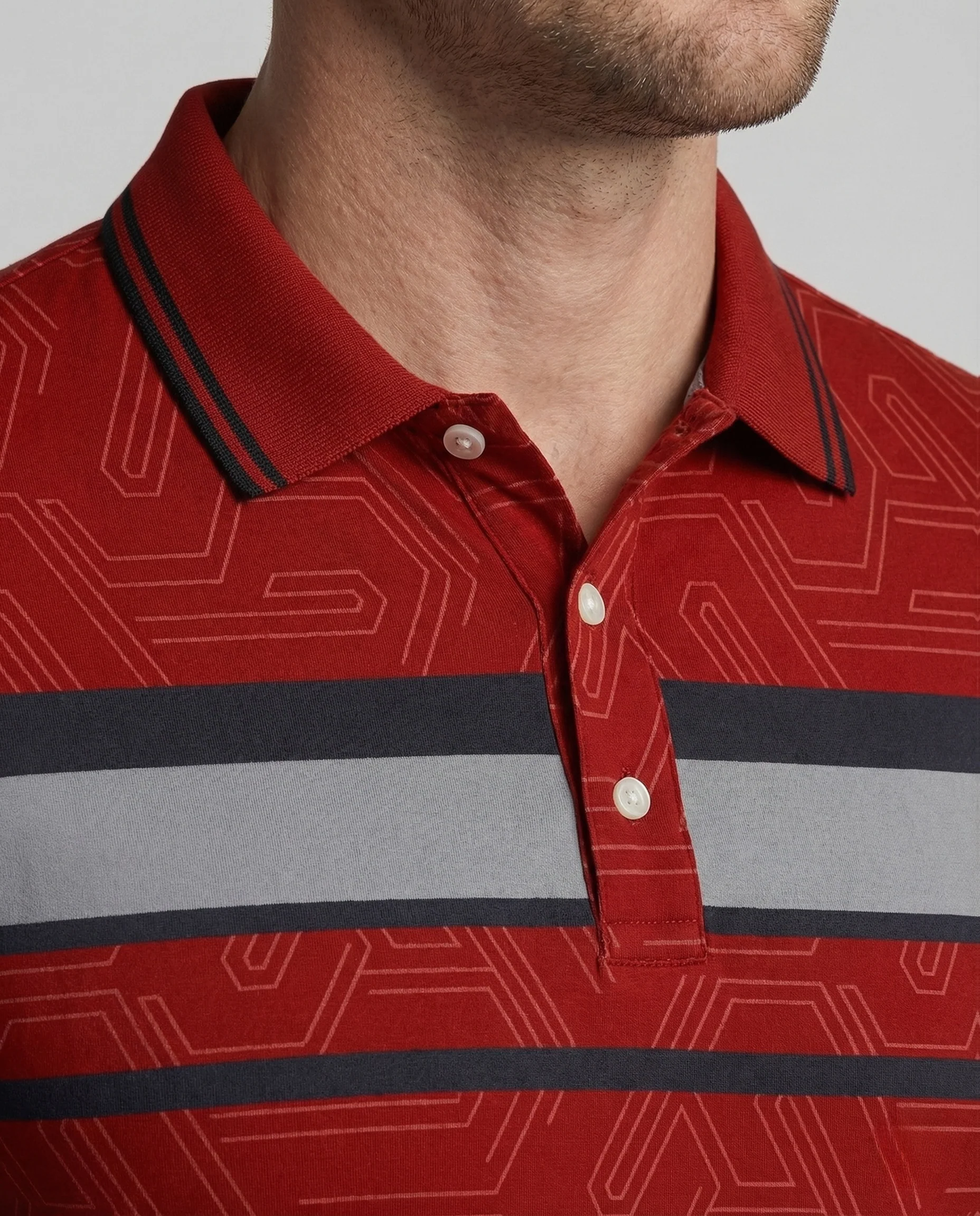 Herren Polohemd Slim Fit mit Kontraststreifen und Knopfleiste - Image 3