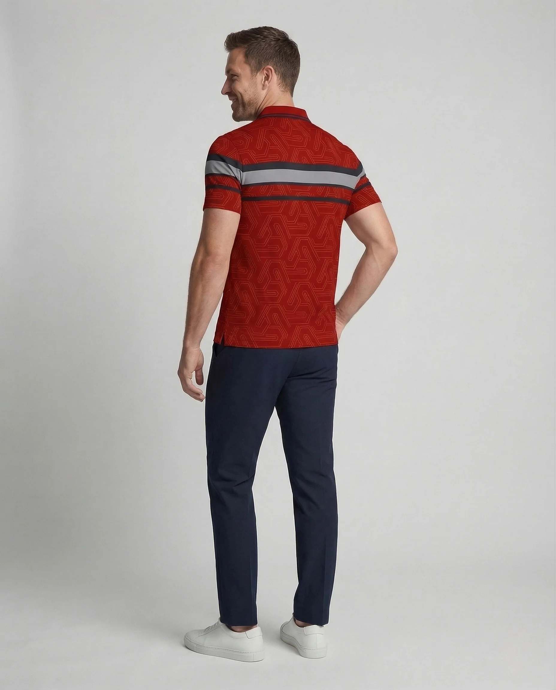 Herren Polohemd Slim Fit mit Kontraststreifen und Knopfleiste - Image 4