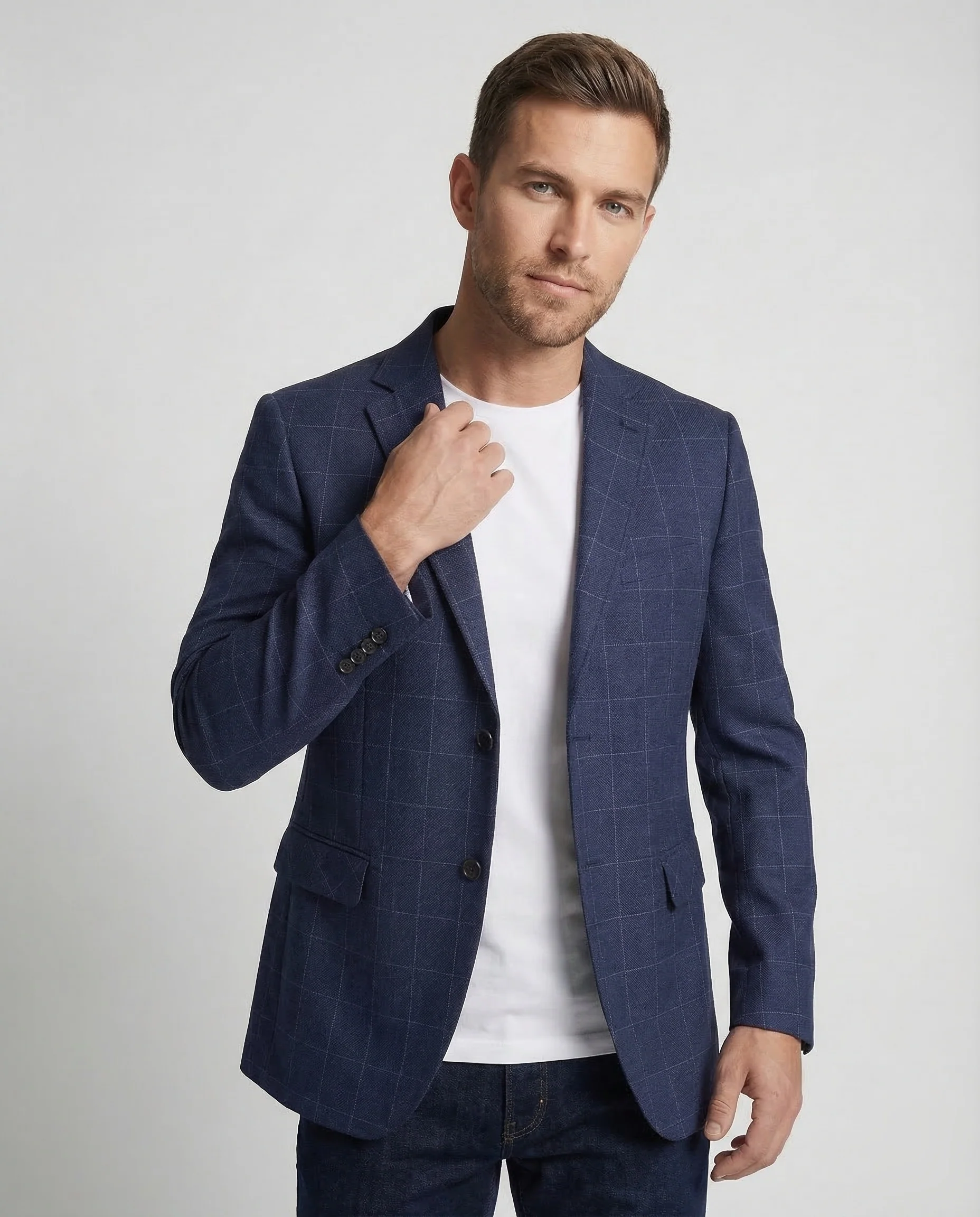 Herren Sakko Kariert Klassisch - Image 2