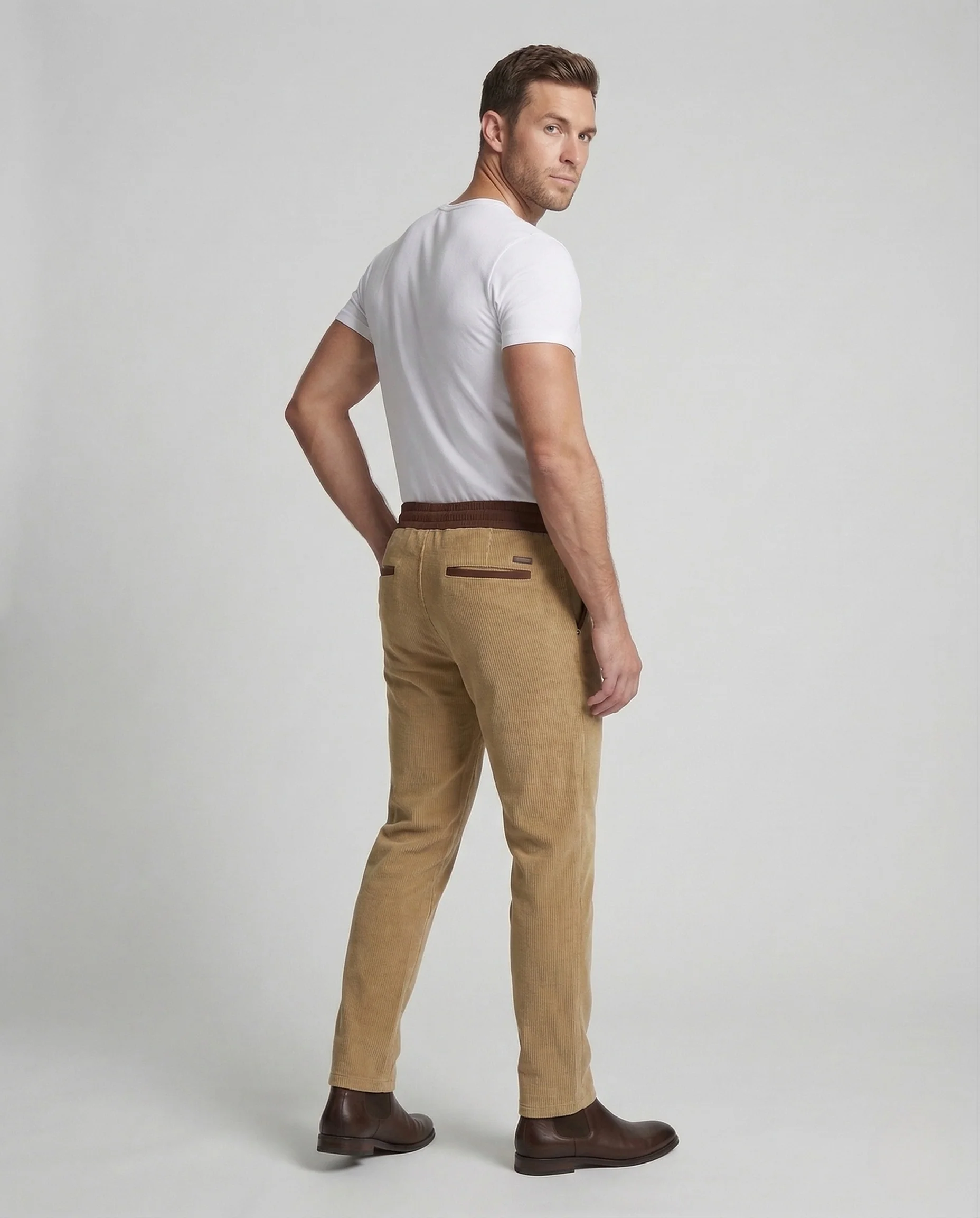Herren Thermo Cord Jogginghose mit Fleece Innenfutter - Image 4
