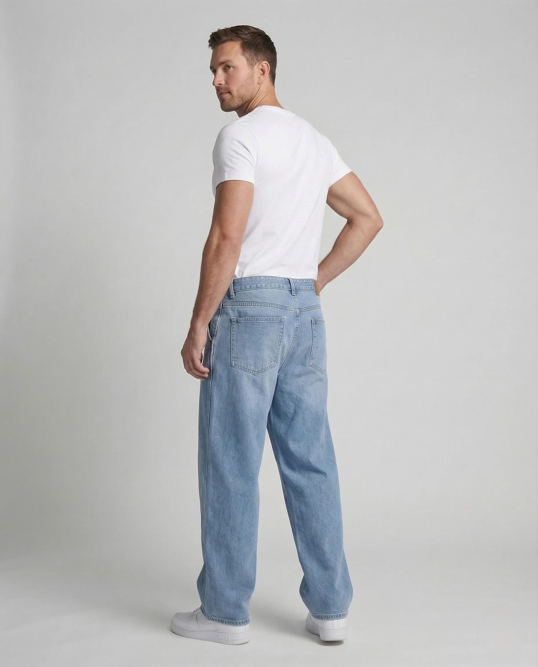 Herren Ultraweite Jeanshose Urban Style mit Elastischem Bund - Image 4