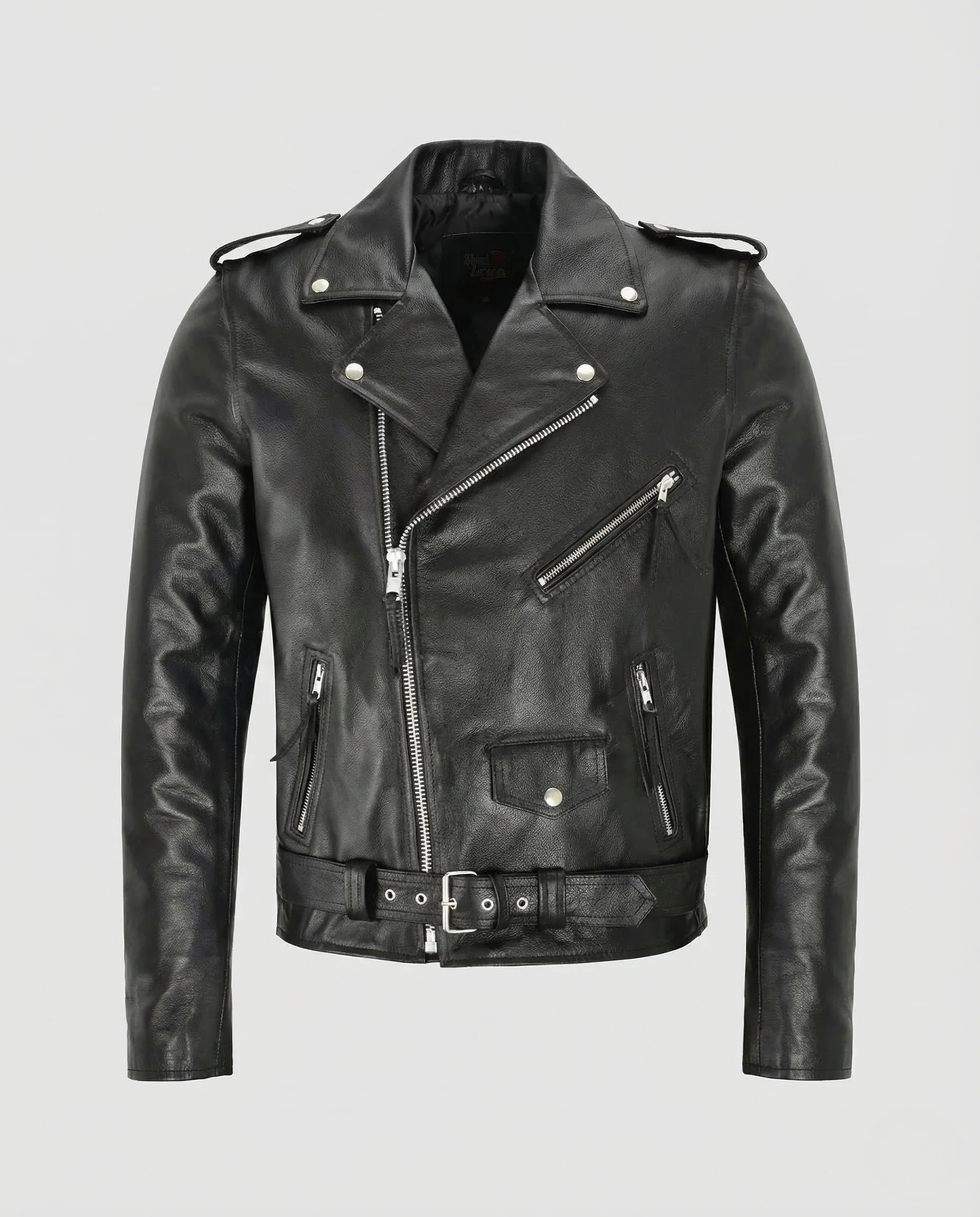 Herren Kunstleder Bikerjacke Asymmetrisch - Image 5