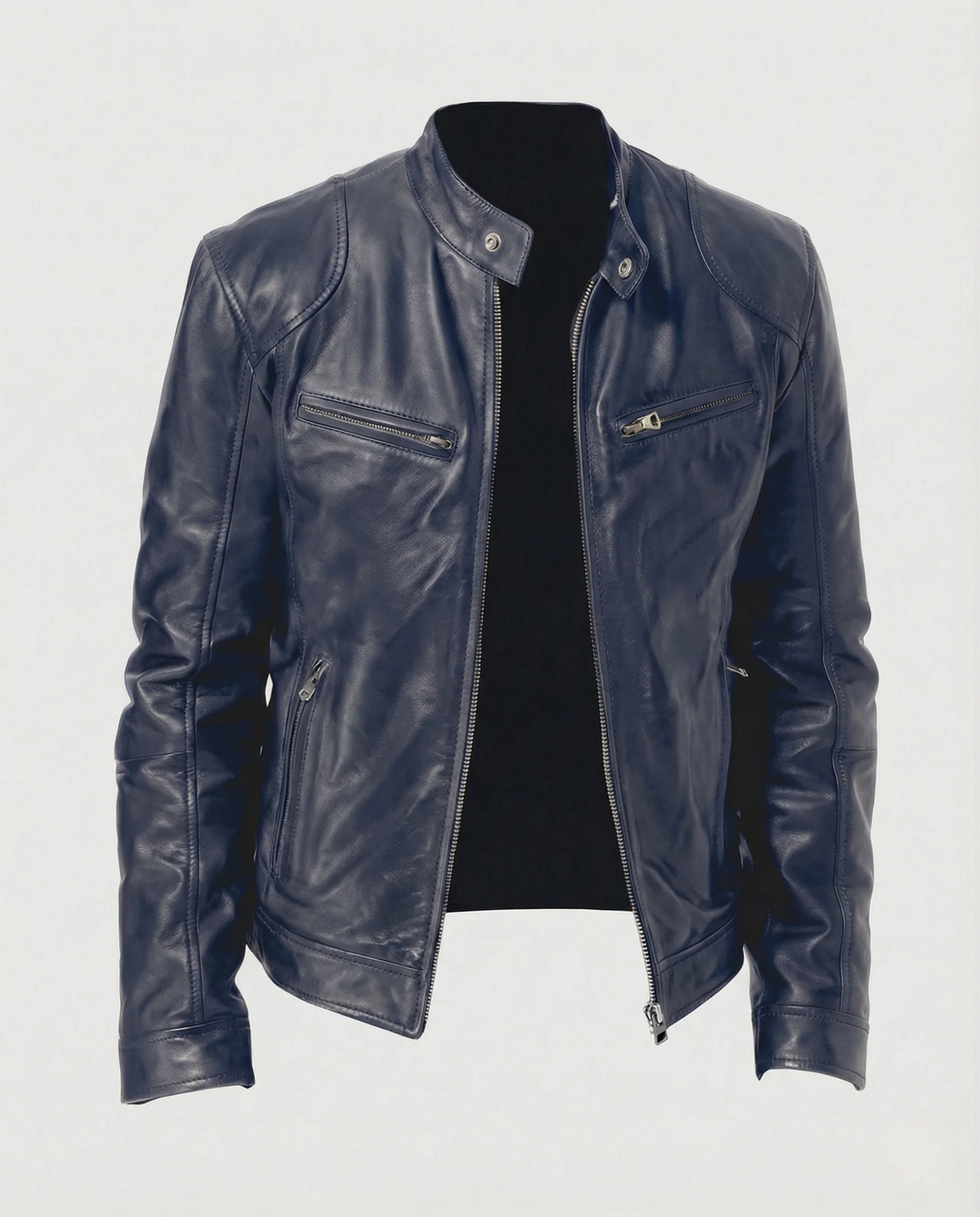 Herren Lederjacke urban mit Stehkragen - Image 11