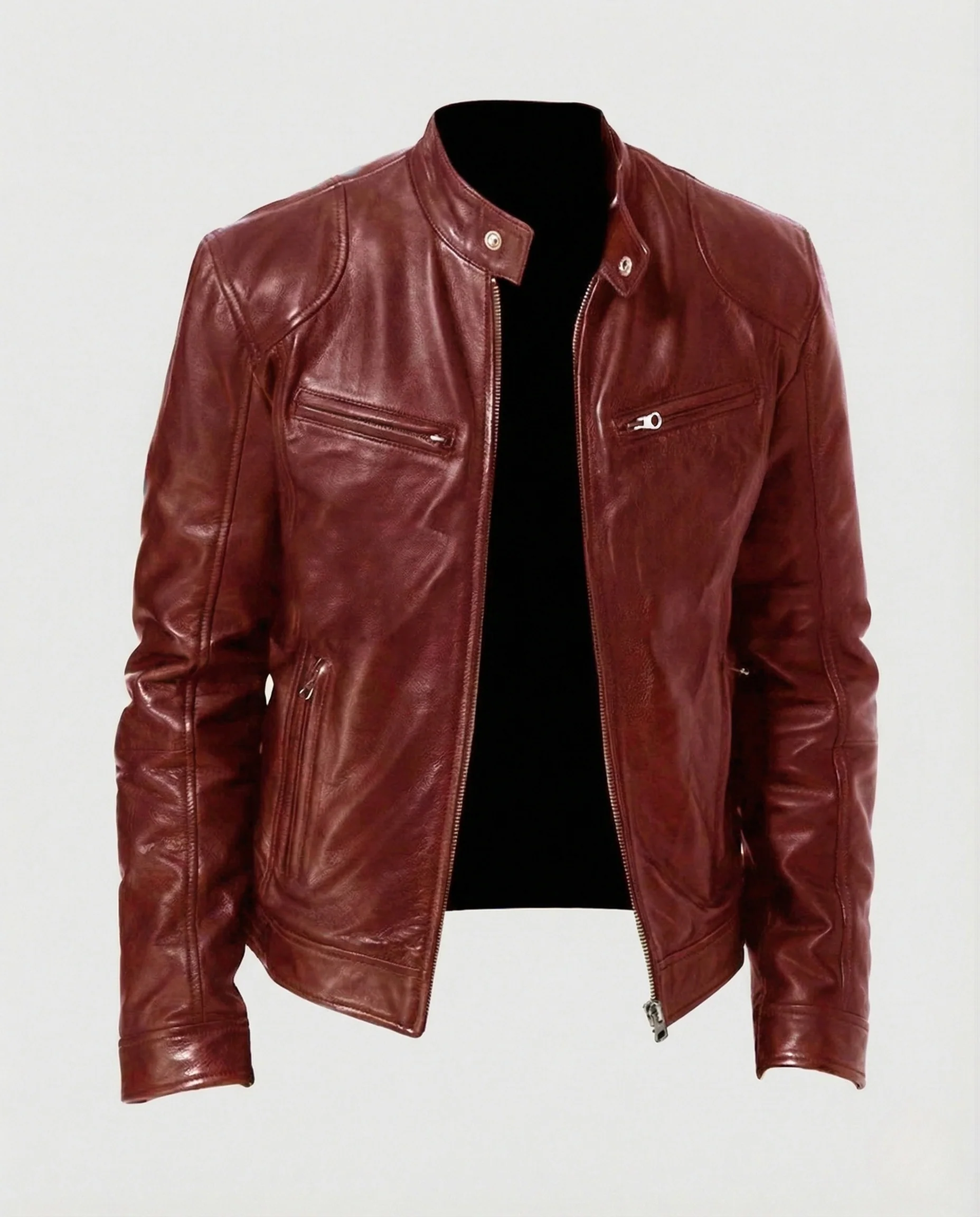 Herren Lederjacke urban mit Stehkragen - Image 9