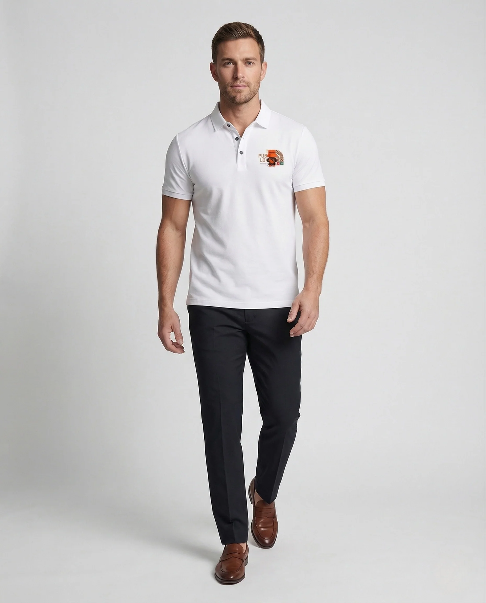Herren Poloshirt mit Rückenprint und Boxy Fit - Image 2