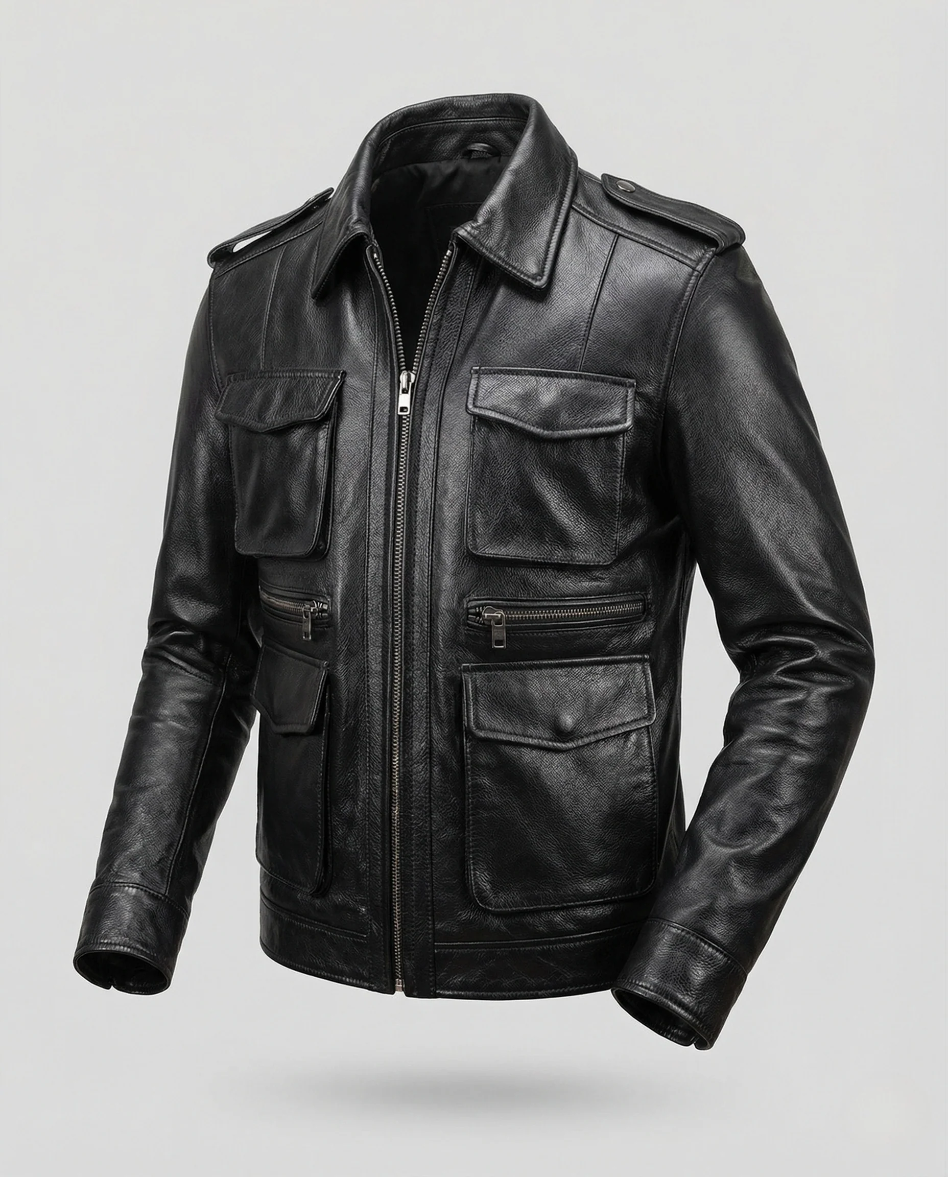 Herren Utility Lederjacke - Image 5