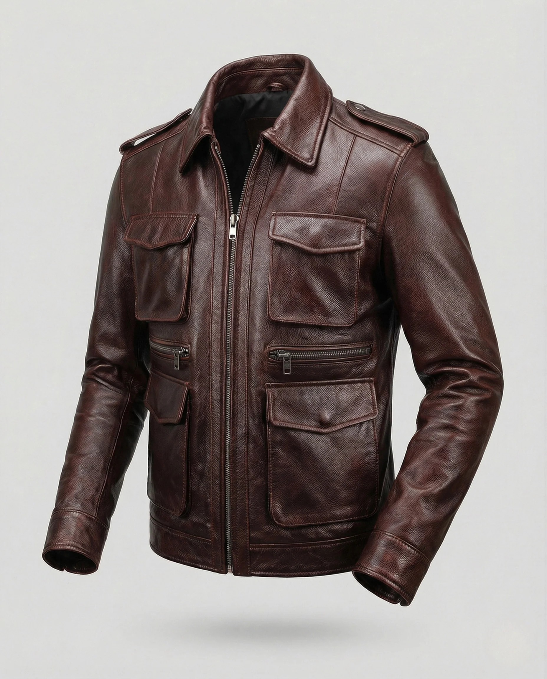 Herren Utility Lederjacke - Image 6