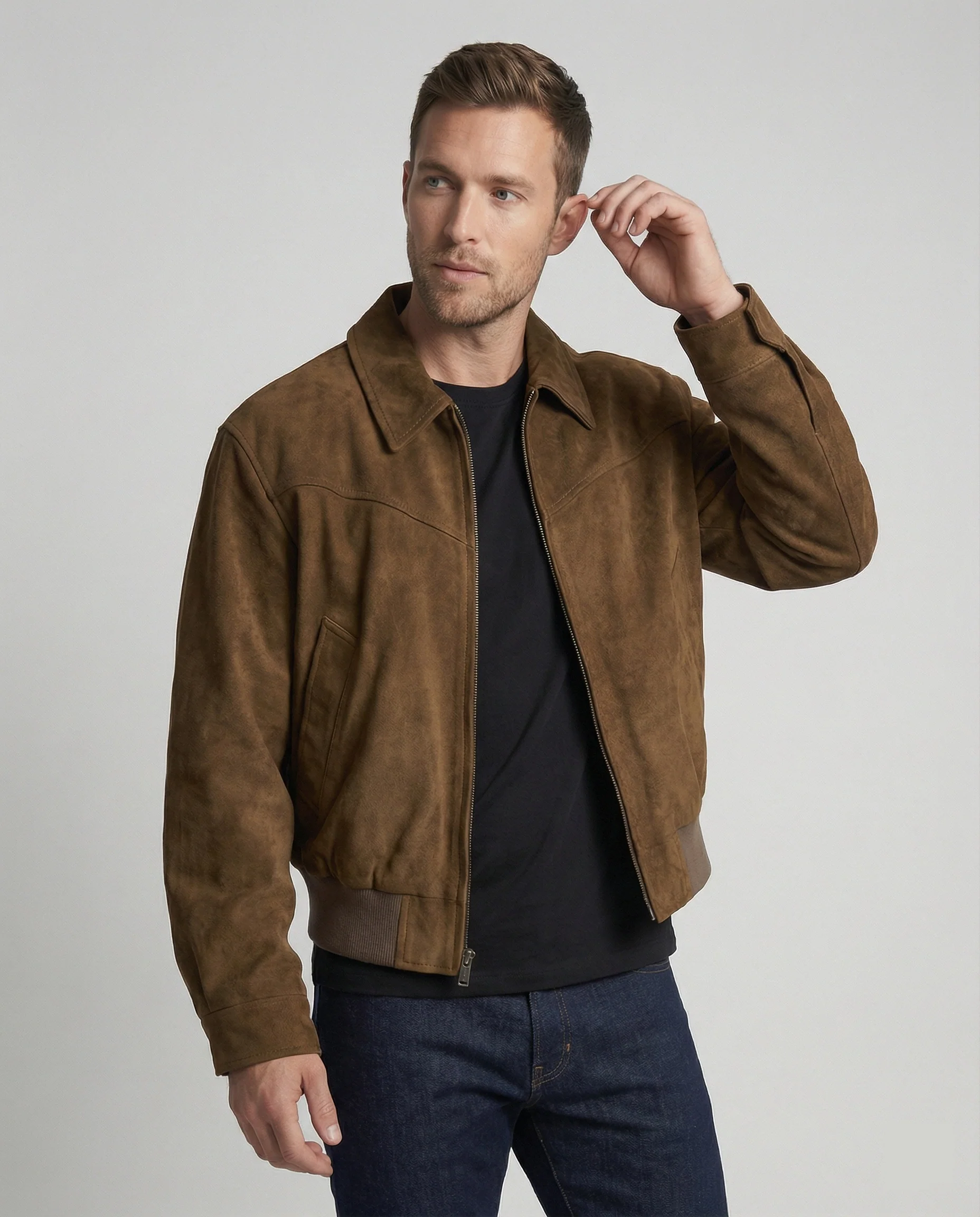 Herren Bomberjacke Veloursleder - Image 6