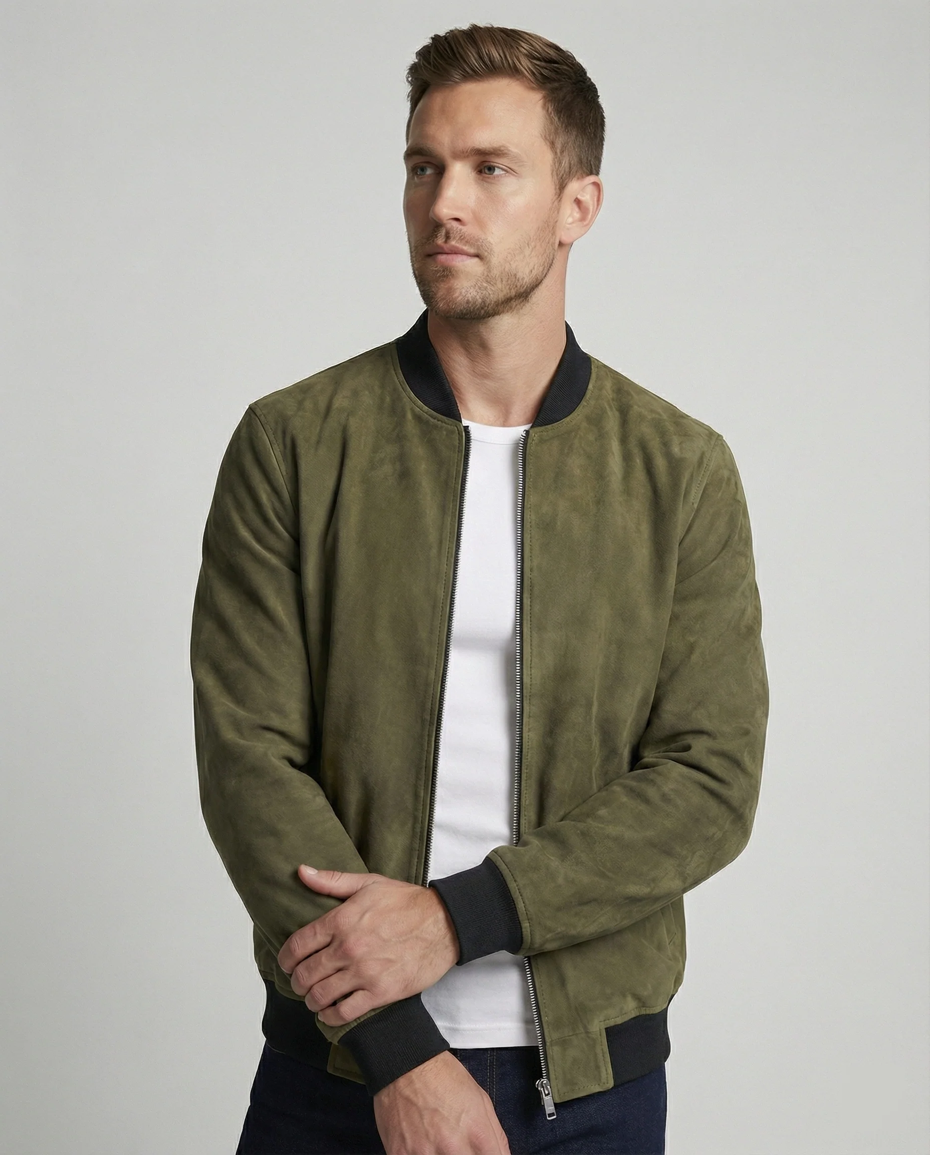 Freizeitkleidung Herren Velours Bomberjacke - Image 6